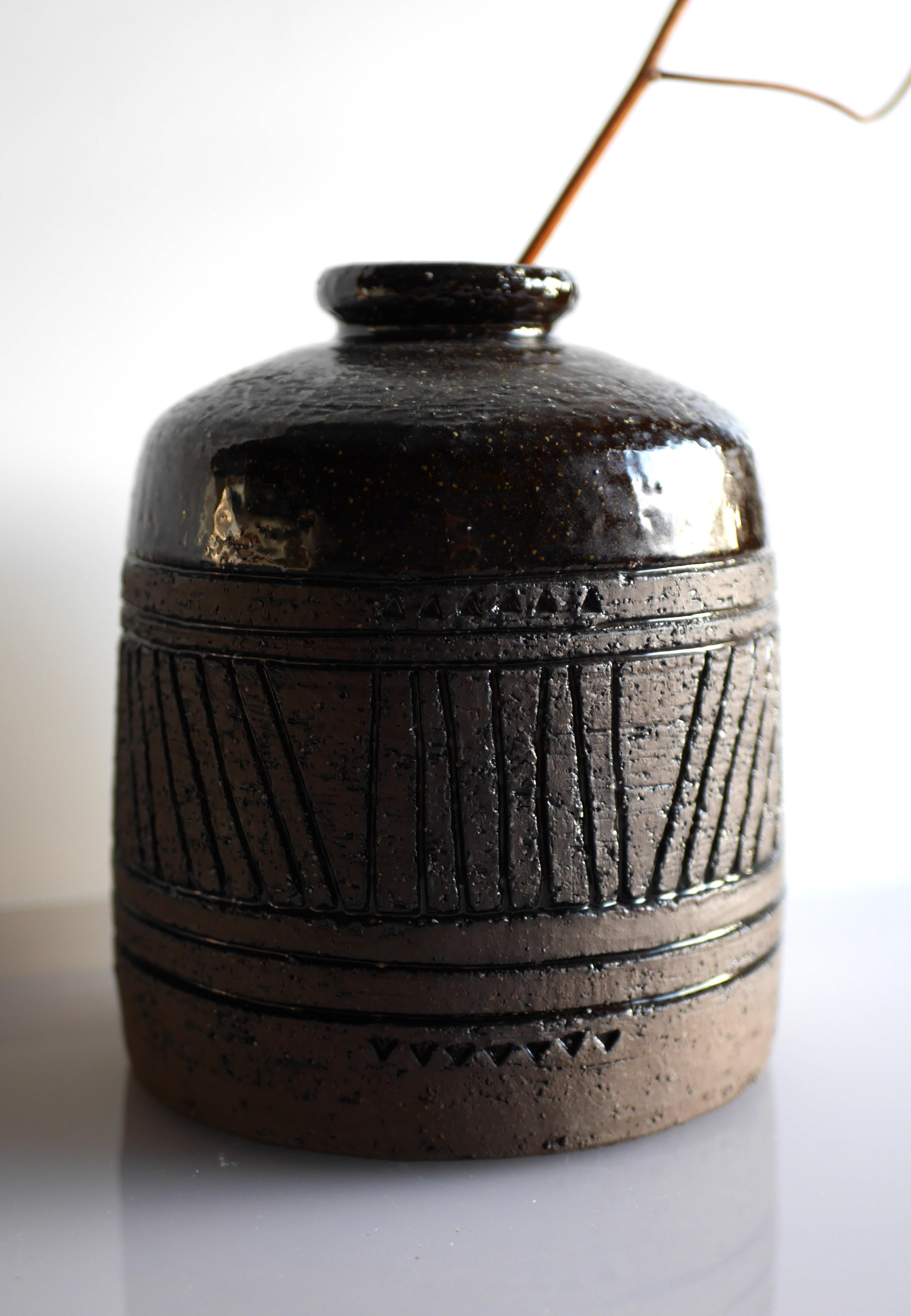 Swedish Modernist, earthenware ceramic vase by Inger Persson for Rörstrand, Sweden