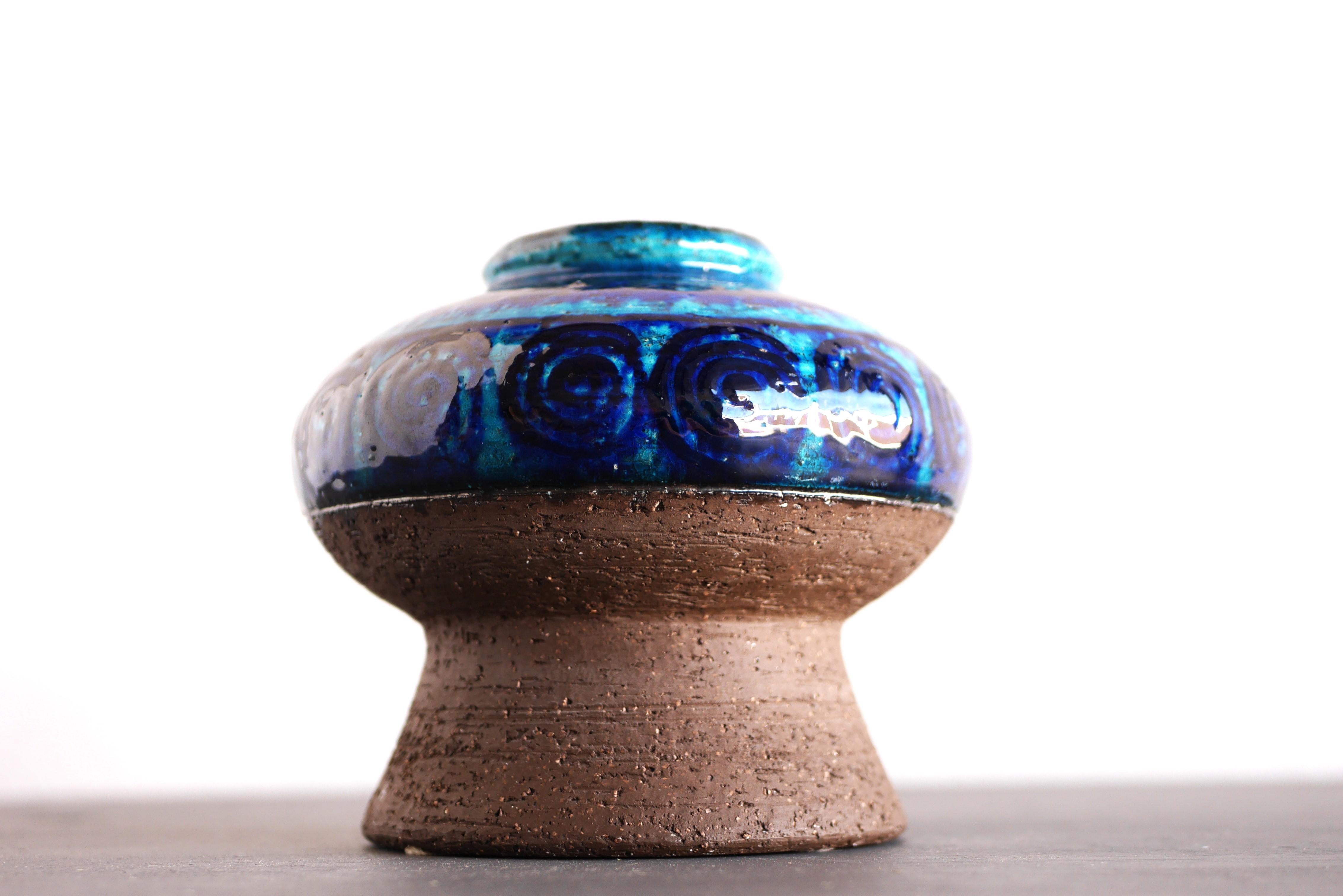 Vernissé Vase moderniste en faïence d'Inger Persson pour Rörstrand, Suède en vente
