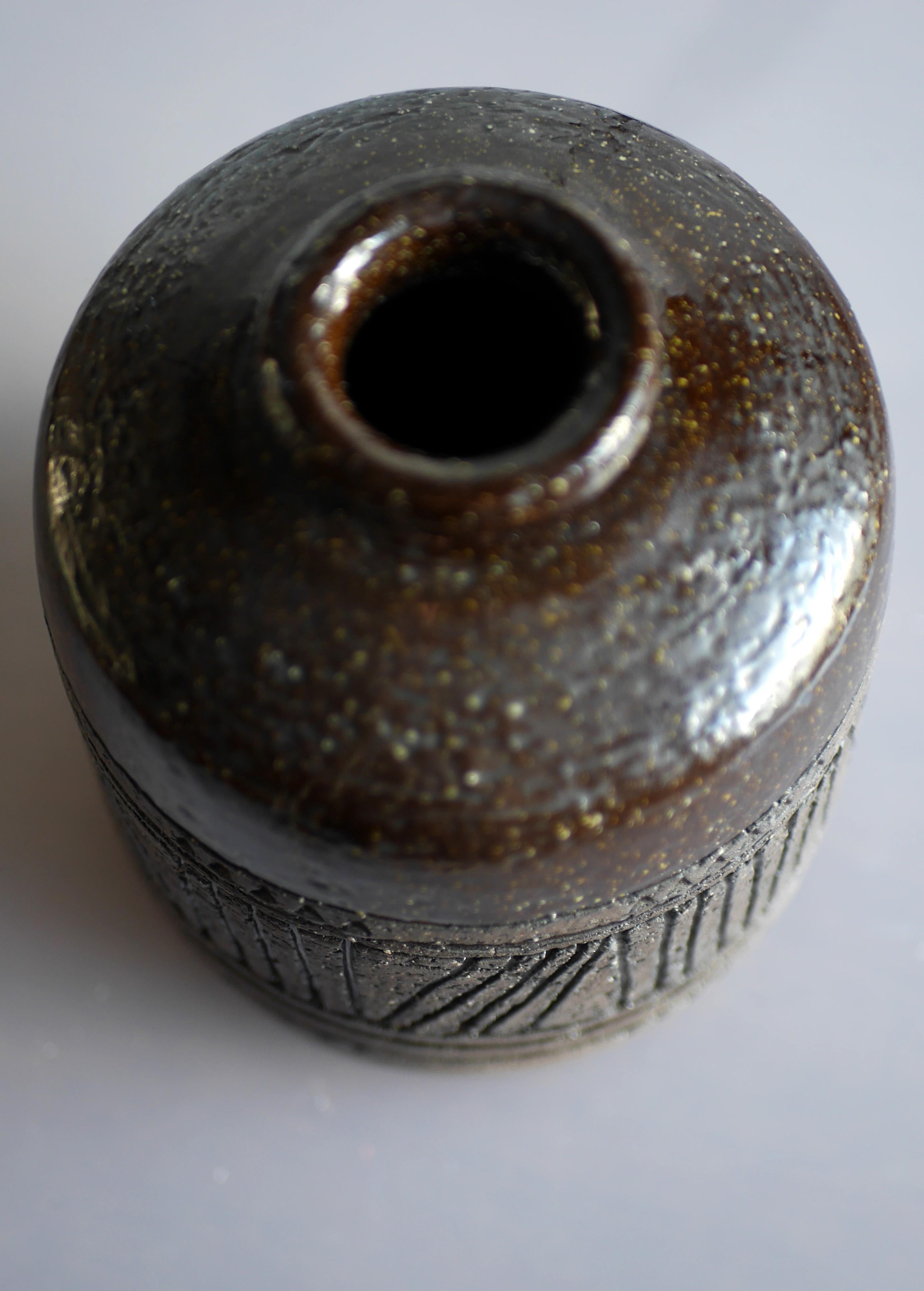 Modernist, earthenware ceramic vase by Inger Persson for Rörstrand, Sweden 1