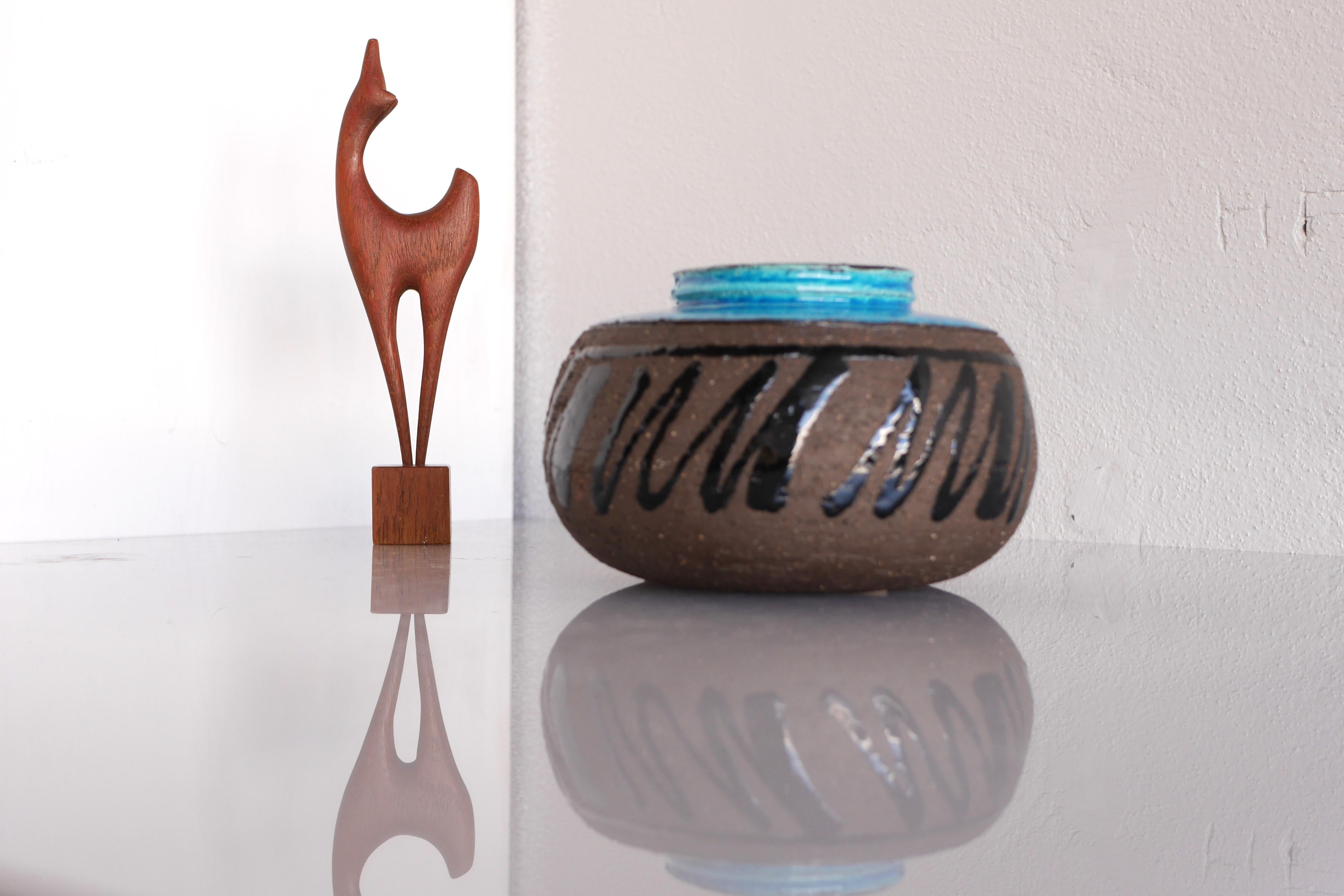 Modernist, earthenware ceramic vase by Inger Persson for Rörstrand, Sweden 1