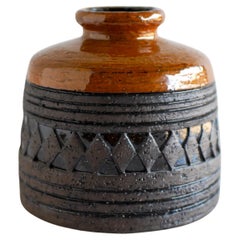 Modernist, earthenware ceramic vase by Inger Persson for Rörstrand, Sweden