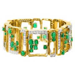 Modernistisches Smaragd- und Diamantarmband