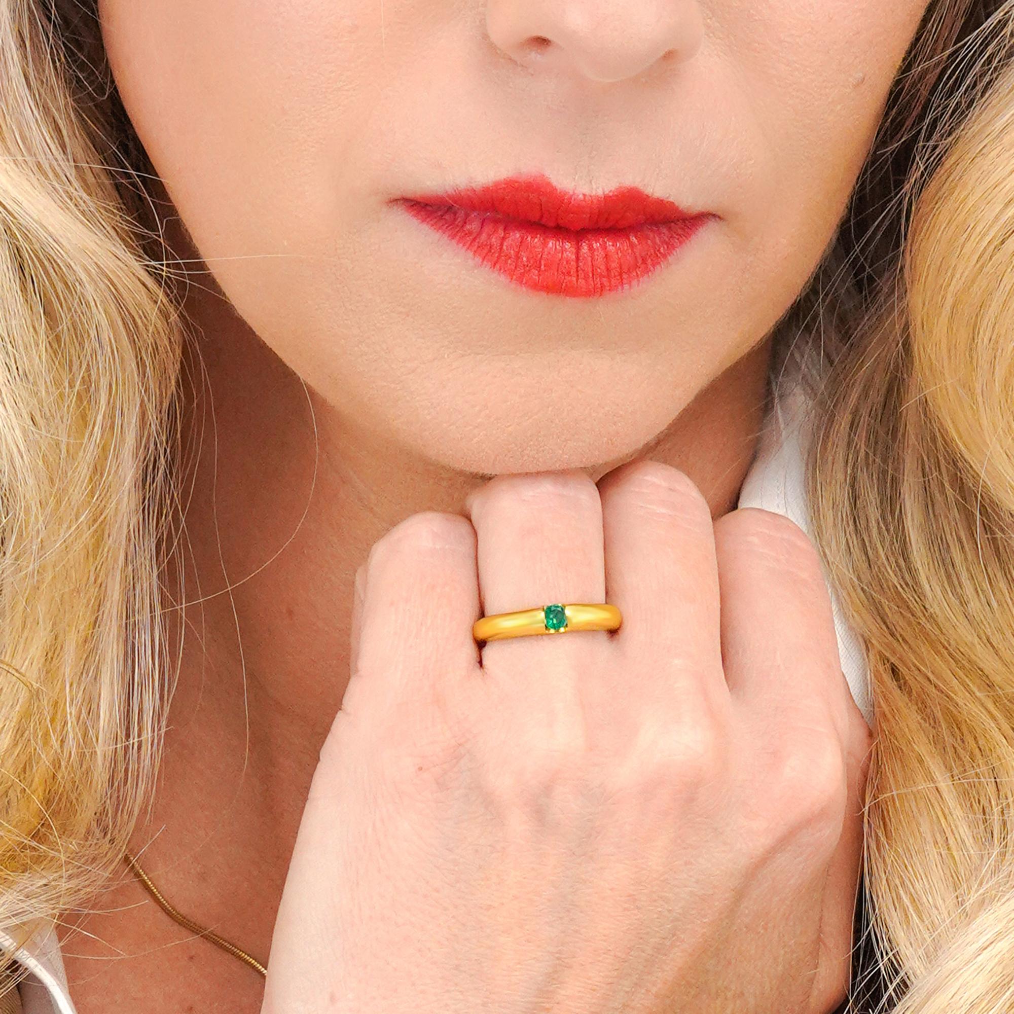 Modernist Emerald Ring - image 4