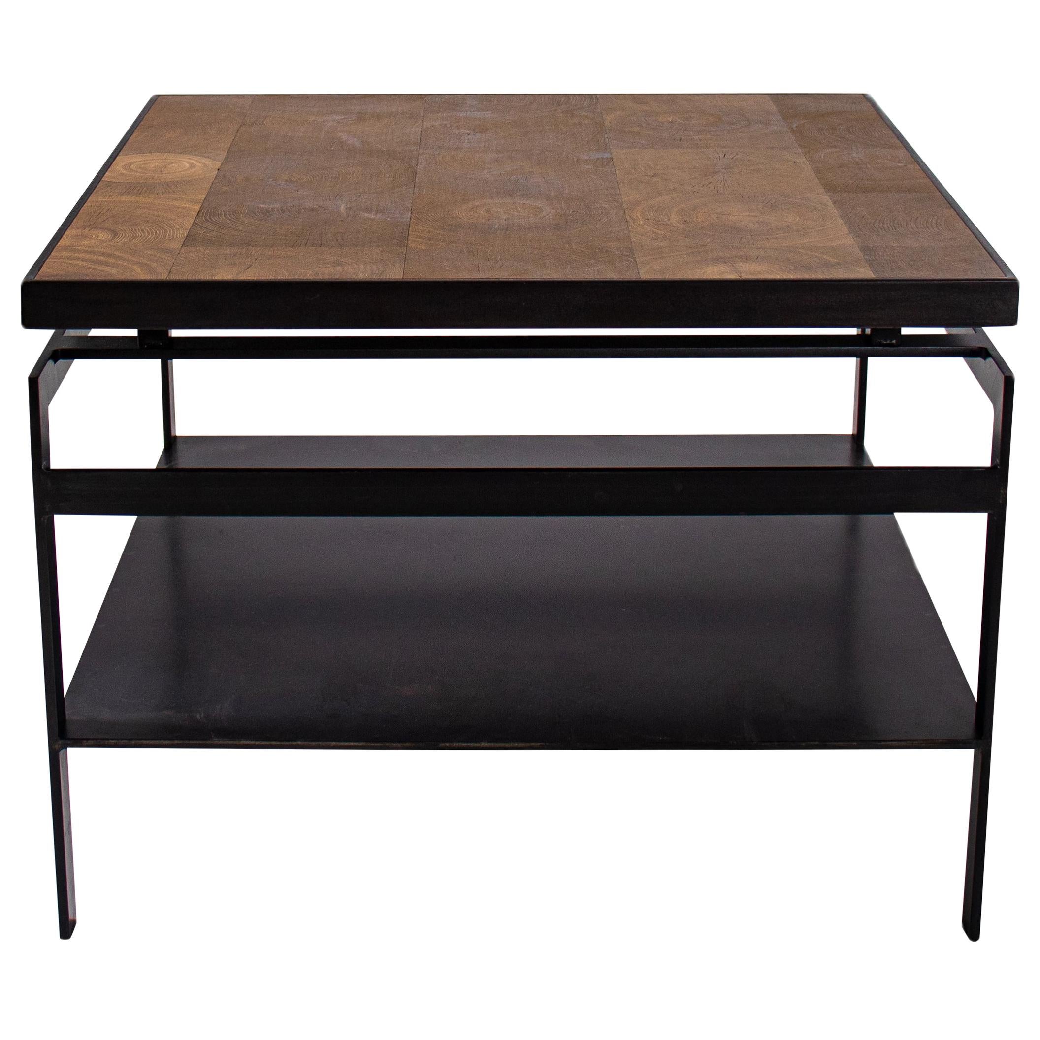 Pair Square Rotating Book Shelf End Tables For Sale at 1stDibs