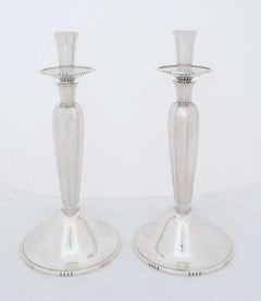 Modernist English Silver Candelabra Suite