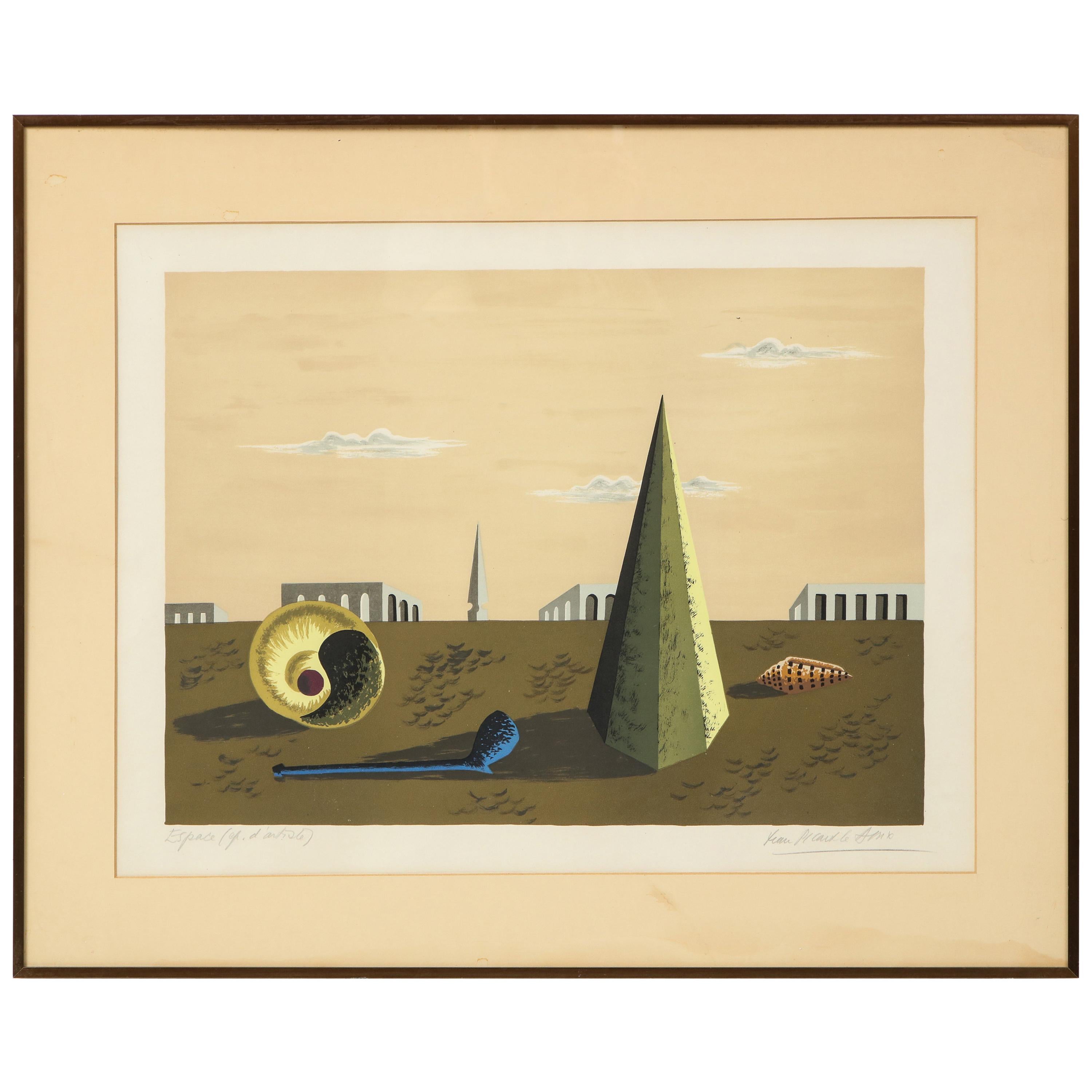 Gravure moderniste de Jean Picart Le Doux, France, années 1960