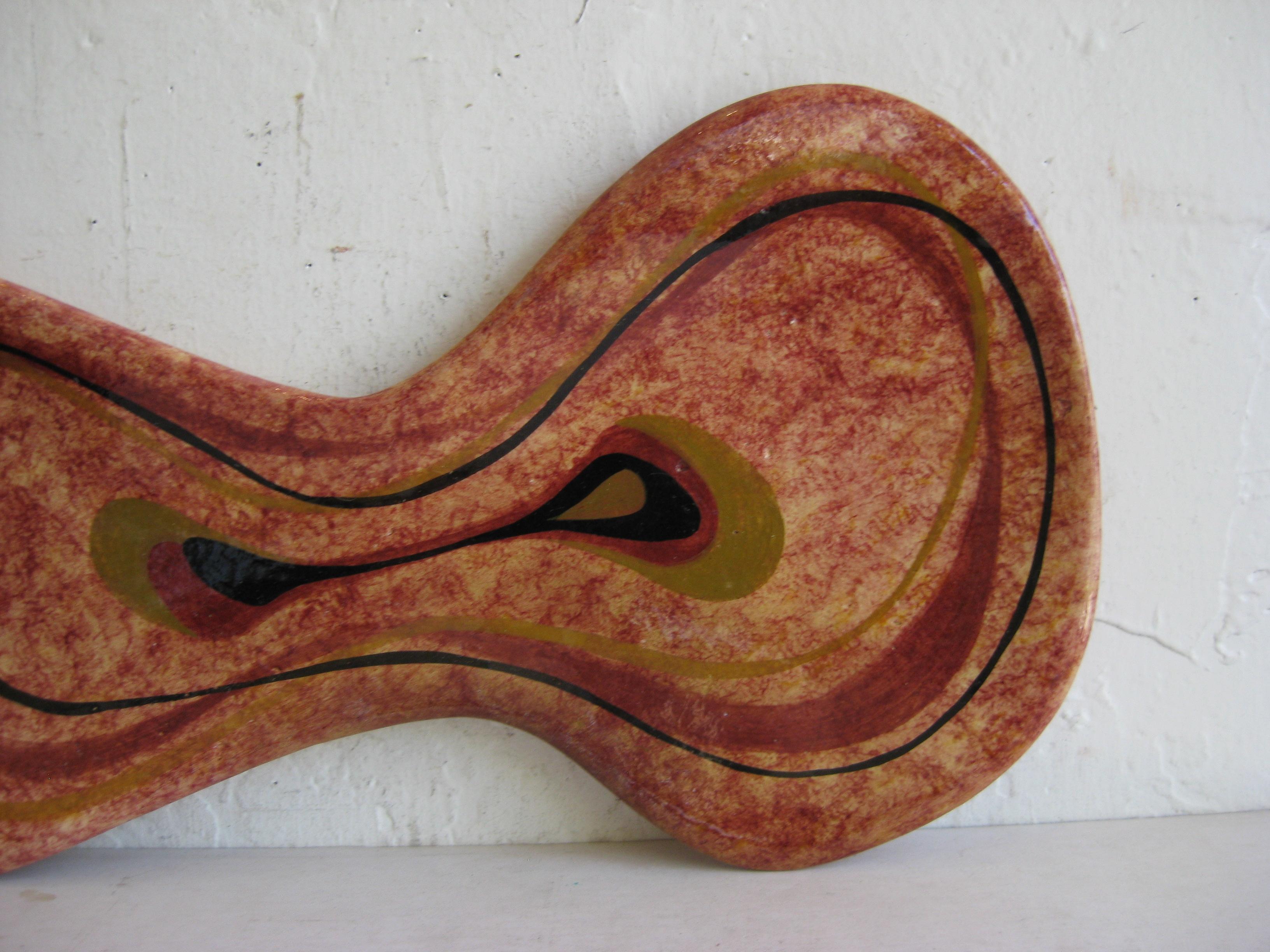 Modernistische abstrakte große Schale aus Amoeba-Keramik von Erwin Kalla Studio Keramik (Handgefertigt) im Angebot