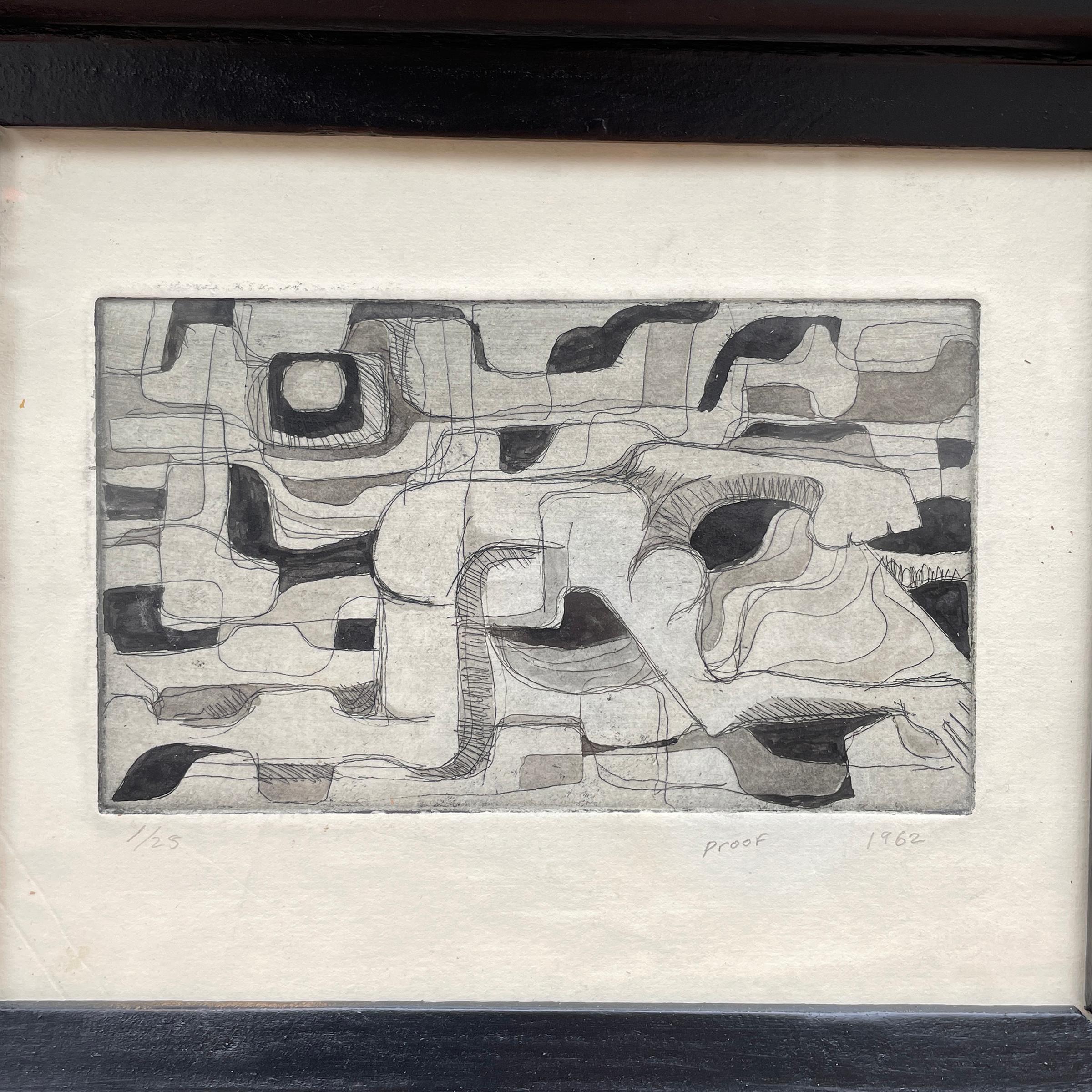 American Modernist Etching, Artist Proof, c. 1962