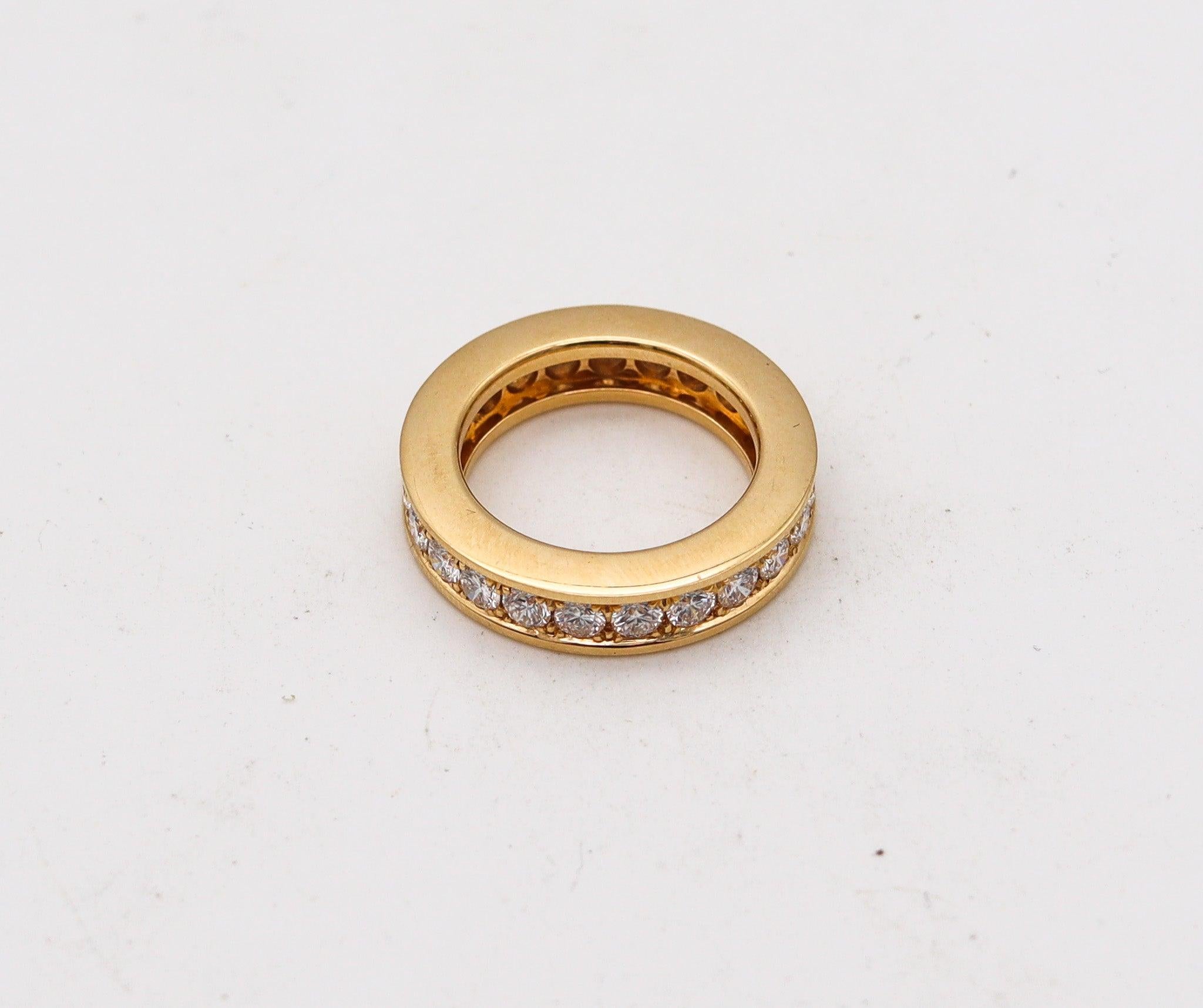 Modern MODERNIST Eternity Ring In Solid 18Kt Yellow Gold With 3.50 Ctw In Diamonds For Sale