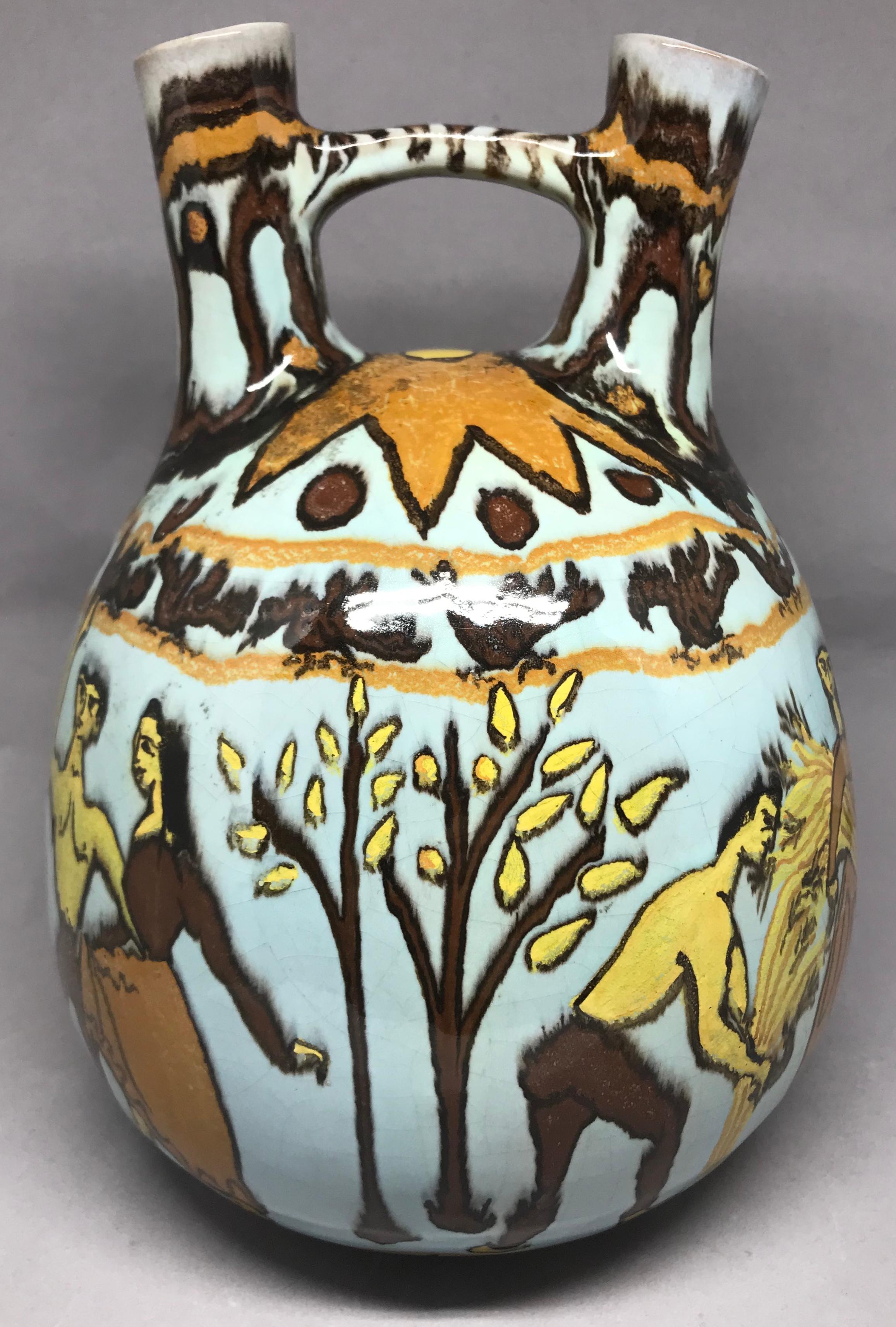 Mid-Century Modern Modernist Etruscan Style Vase For Sale