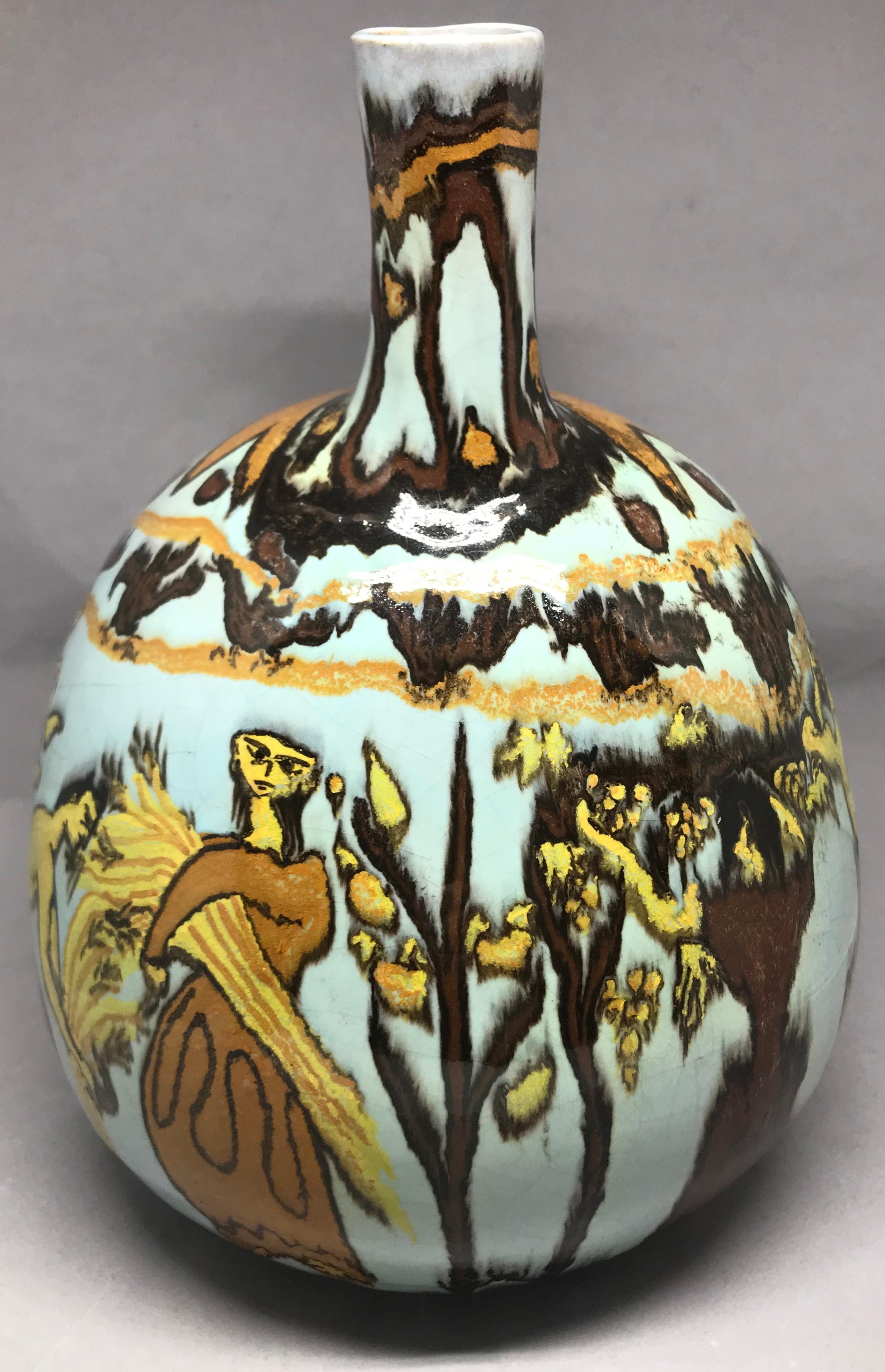 Italian Modernist Etruscan Style Vase For Sale
