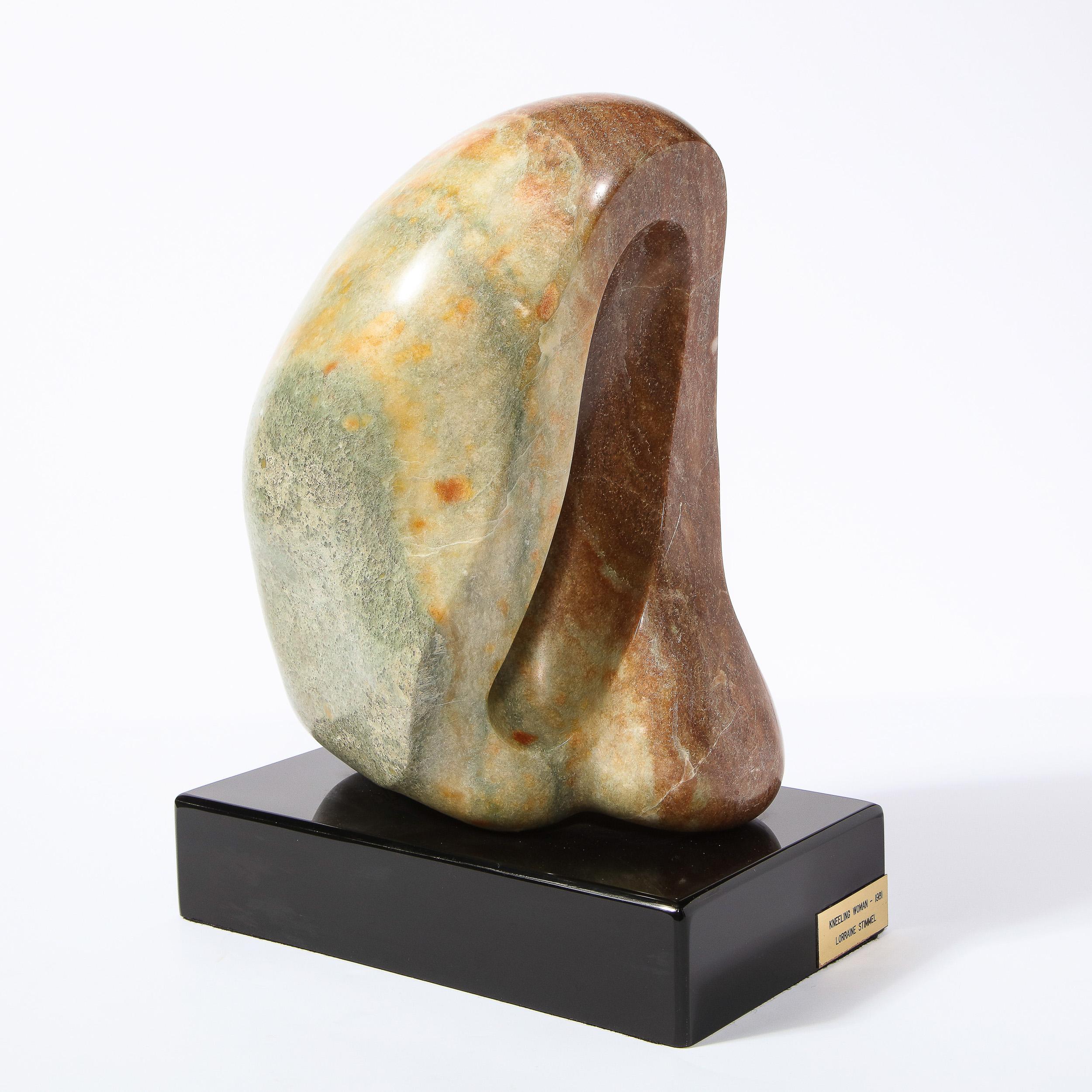 Modernist Exotic Green Marble Sculpture, 