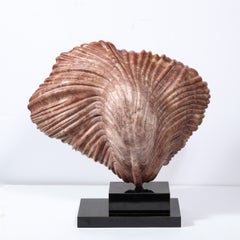 Modernist Exotic Marble Abstract Sculpture, "Les Deux Visages" by Dan Bedik