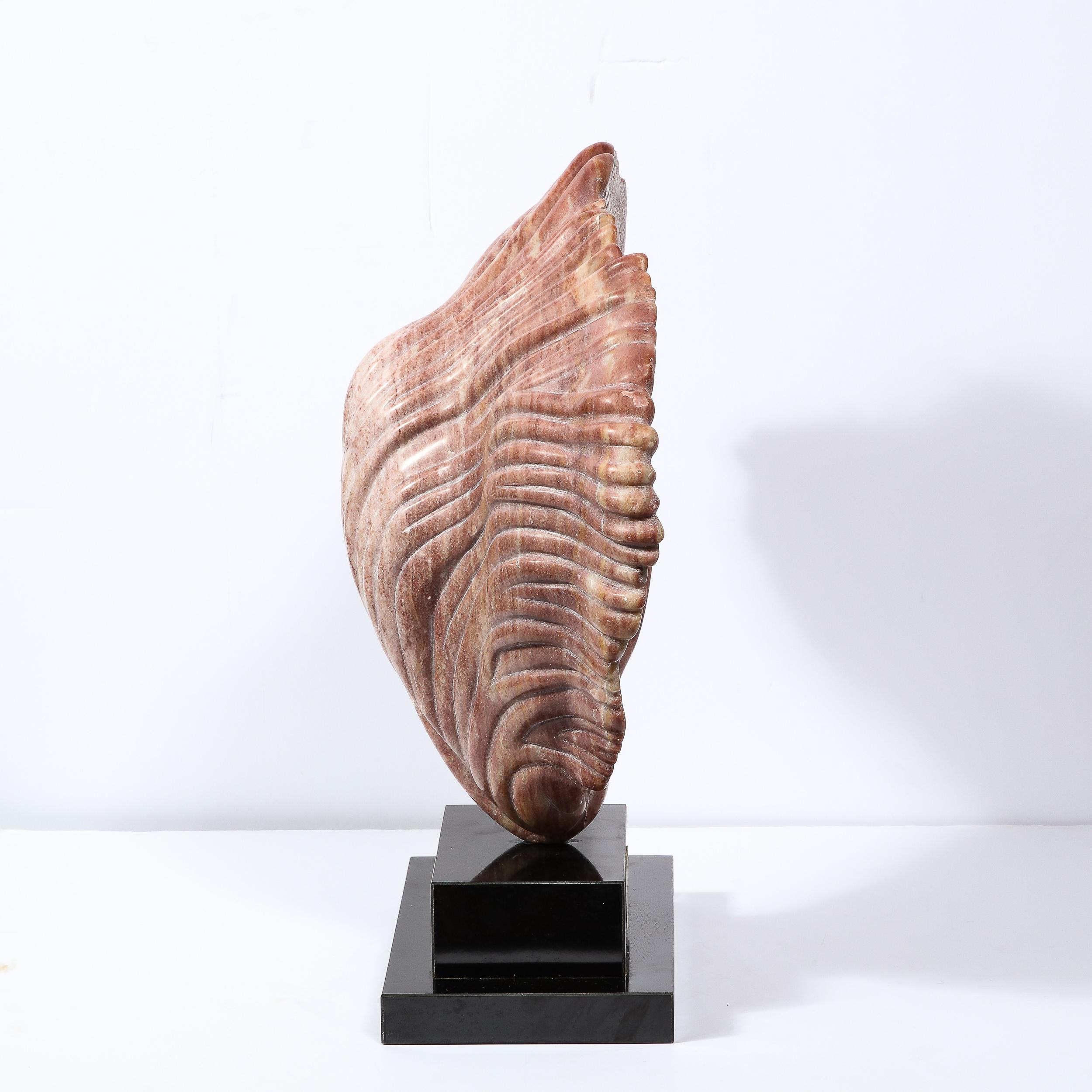 Abstrakte Skulptur aus exotischem Marmor der Moderne der Moderne, „Les Deux Visages“ von Dan Bedik im Angebot 2