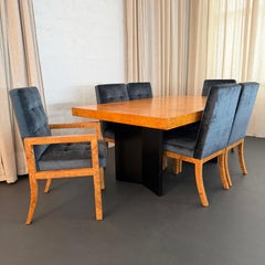 Modernist Extension Burl Dining Set By Milo Baughman For Thayer Coggin