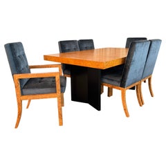 Modernist Extension Burl Dining Set By Milo Baughman For Thayer Coggin