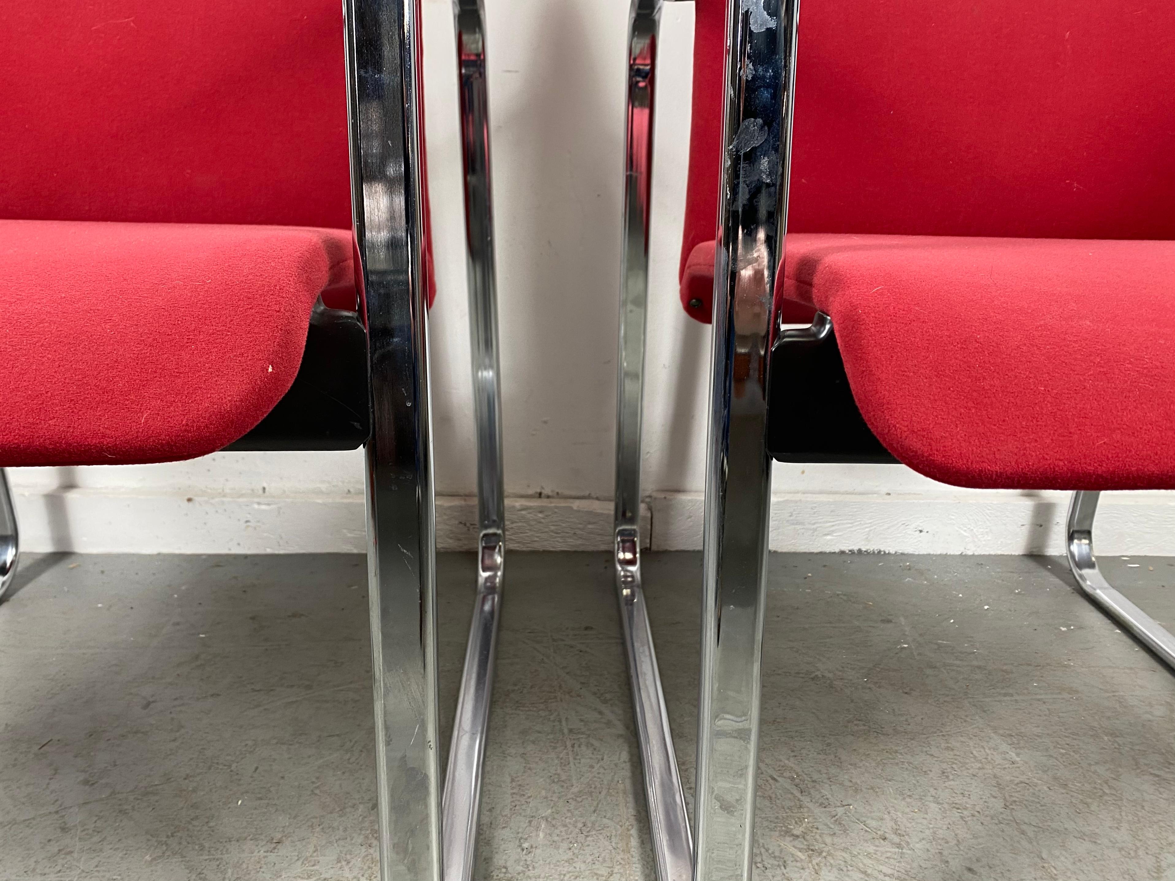 Modernist Fabric & Chrome Tubular Chairs by Peter Protzman for Herman Miller For Sale 3