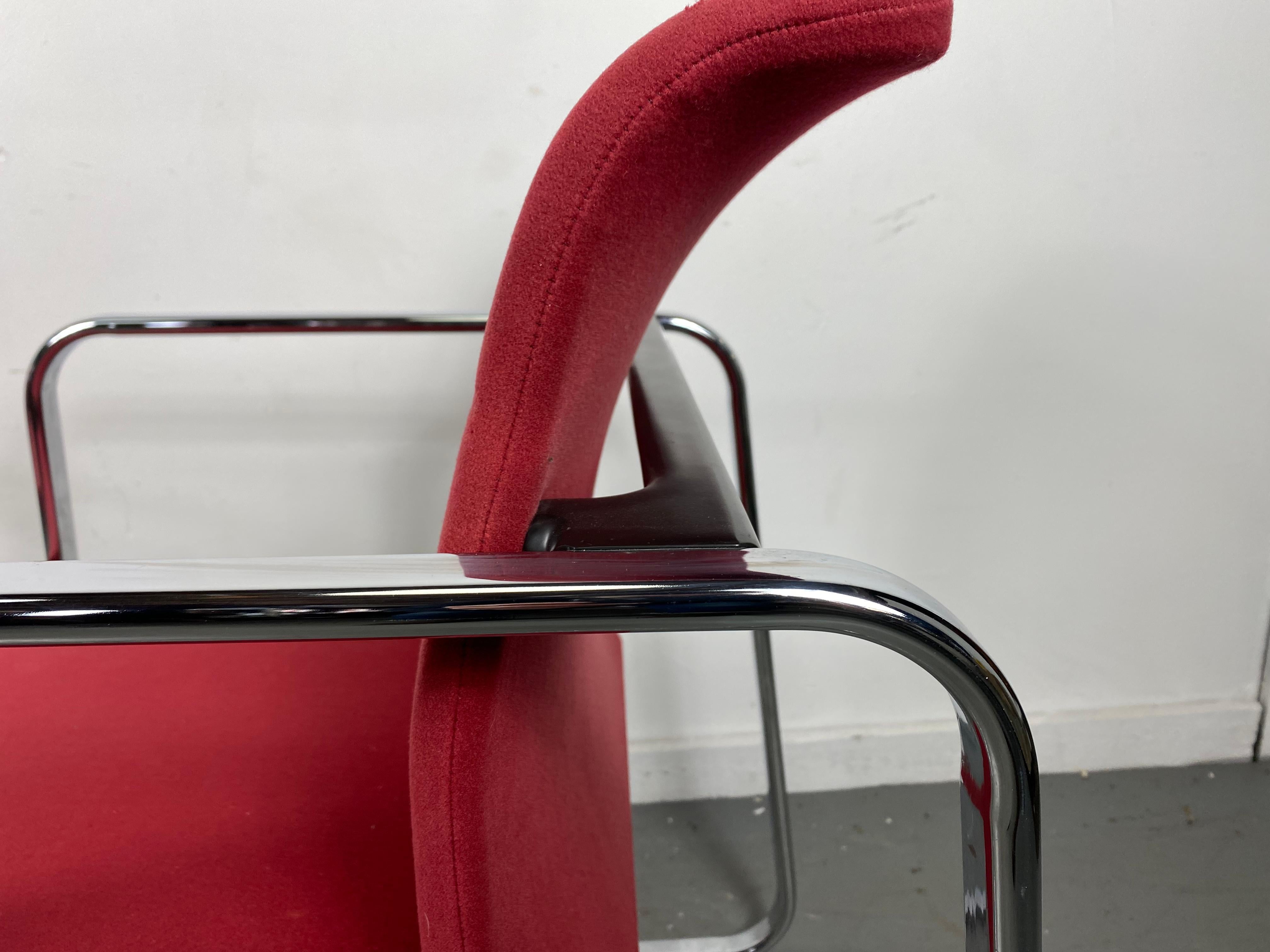 Mid-Century Modern Modernist Fabric & Chrome Tubular Chairs by Peter Protzman for Herman Miller For Sale