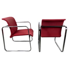 Modernist Fabric & Chrome Tubular Chairs by Peter Protzman for Herman Miller