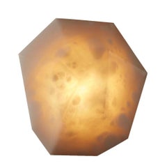 Modernist Faceted Alabaster Sconce by Baker Wall Lamp Mid Century Chareau Style