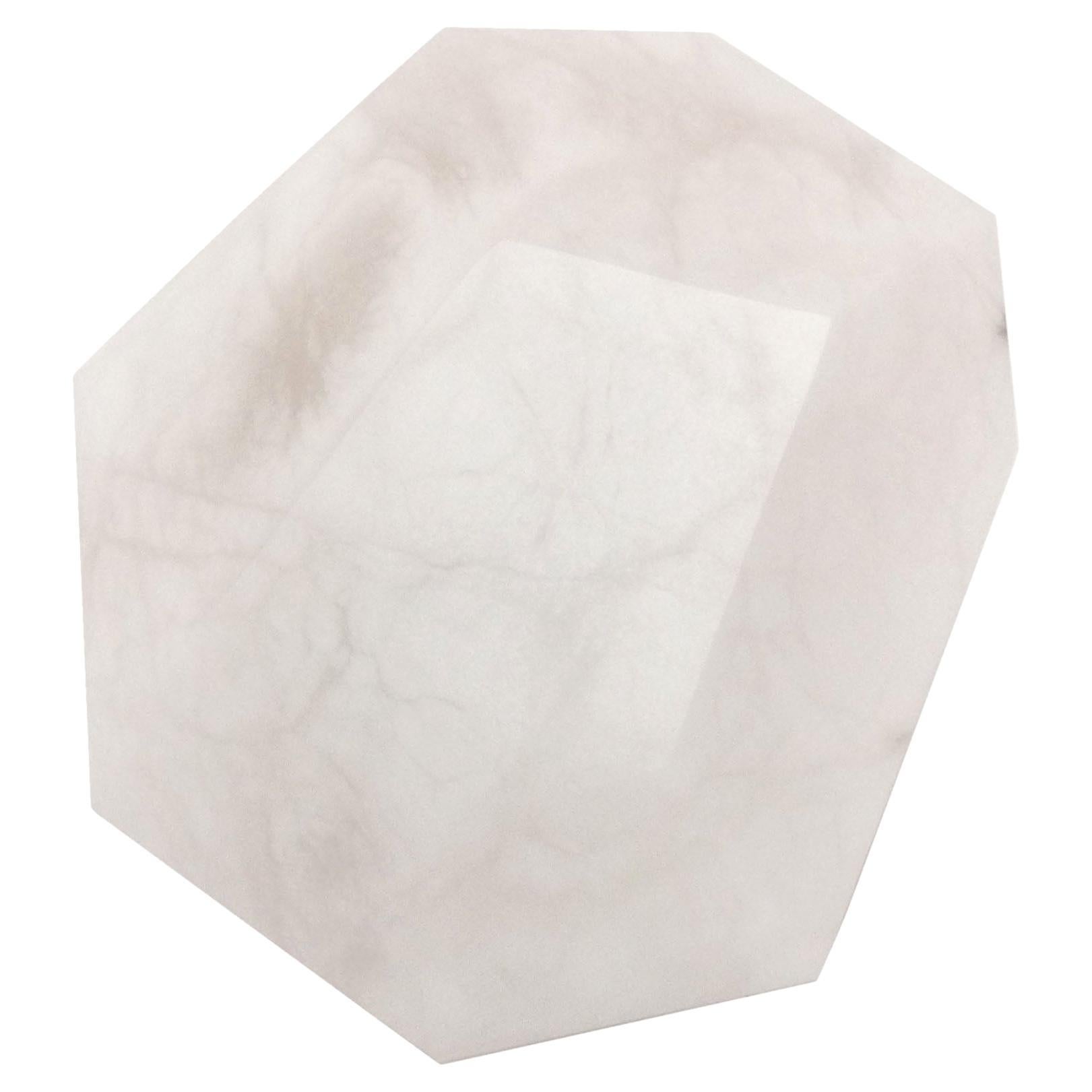 Modernist Faceted Alabaster Sconce by Baker Wall Lamp Mid Century Chareau Style For Sale