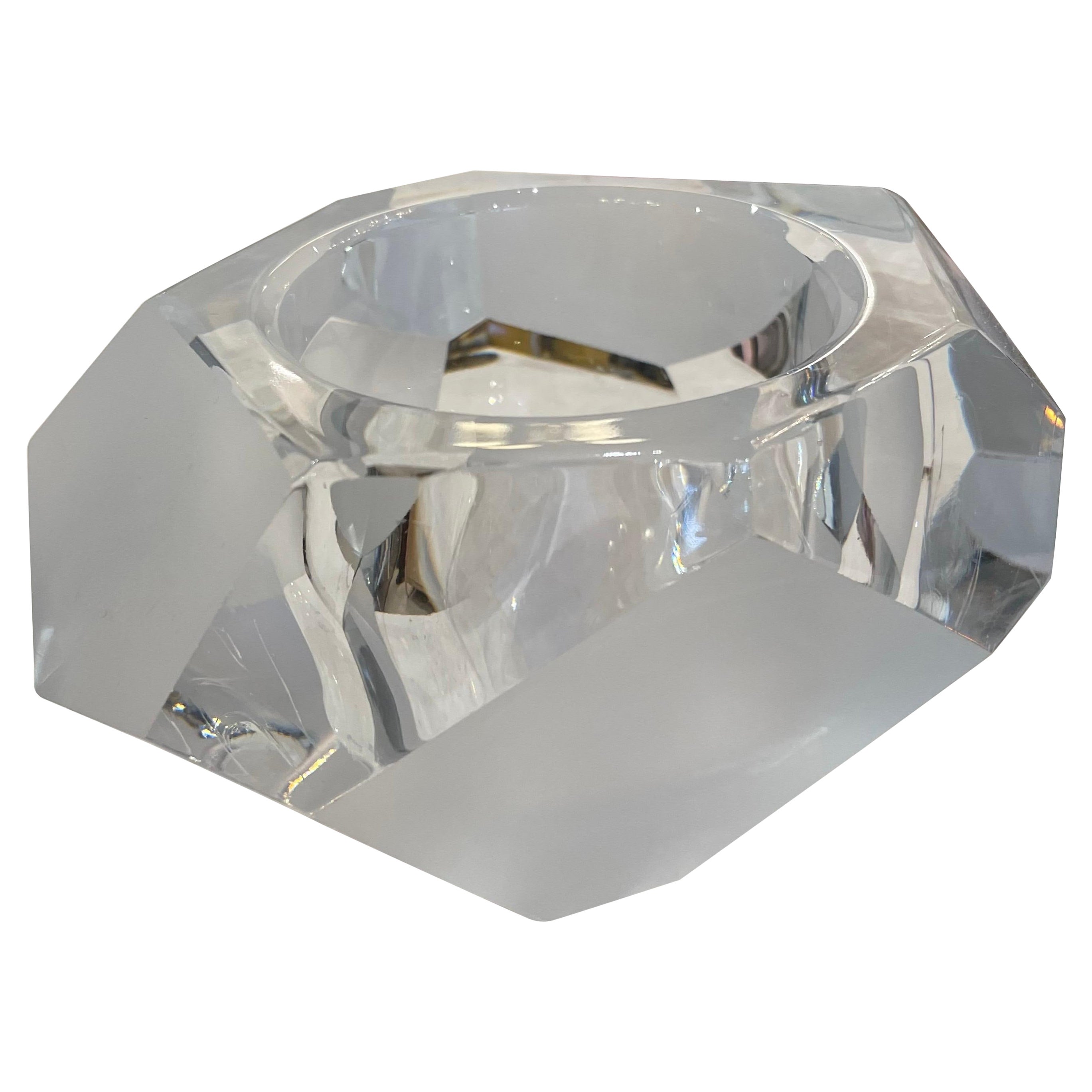 Modernist Faceted Murano Glass Bowl