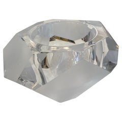 Bol moderniste à facettes en verre de Murano