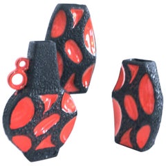 Modernist Fat Lava Ceramic Lozenge 309 Vase, 1970s Dorothea Roth