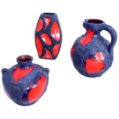 Modernist Fat Lava Space Age Collection of Ceramic Vases  by Roth/Marei 1970s