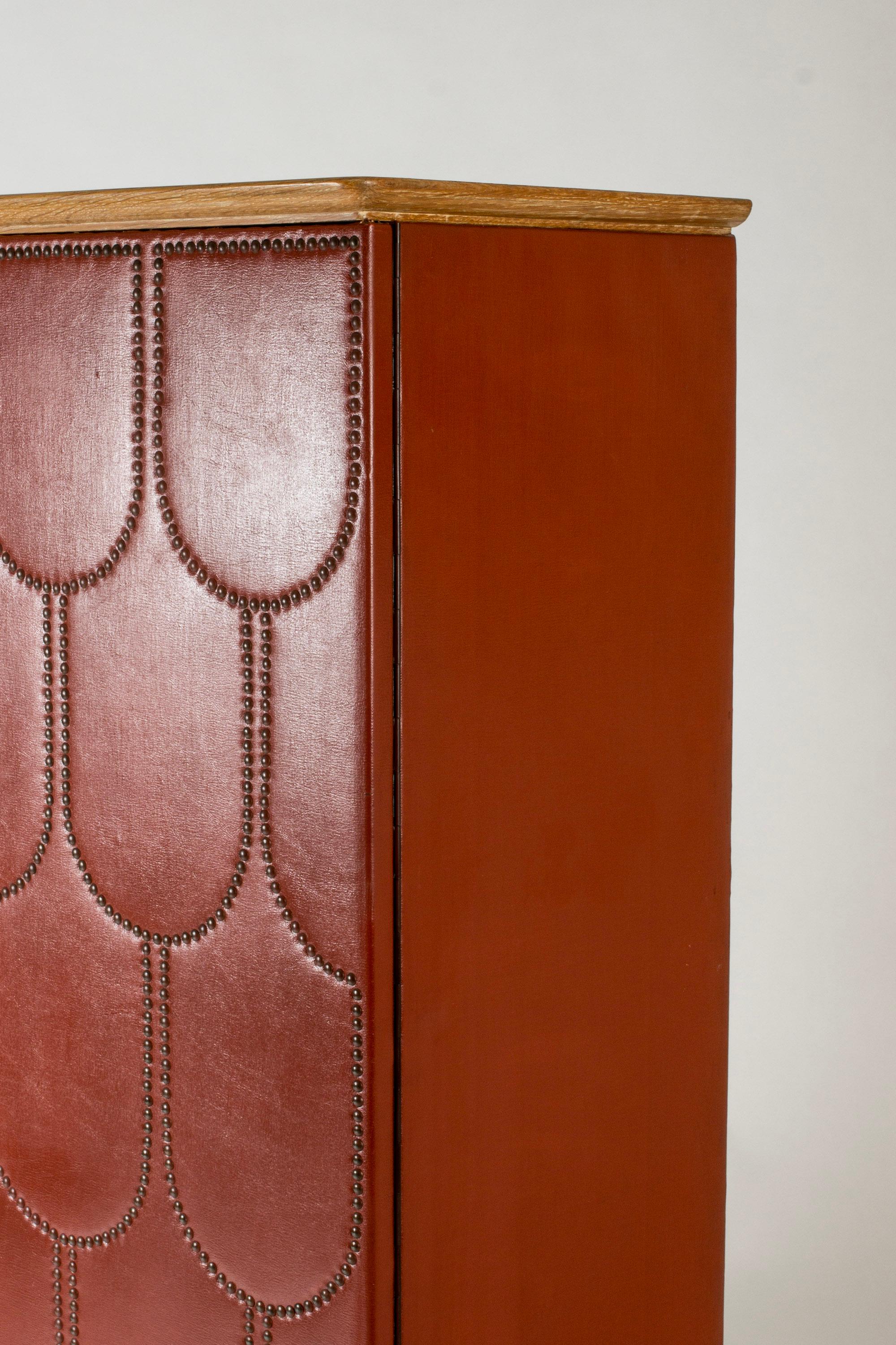 Modernist faux leather cabinet by Otto Schulz, Sweden, 1950s 1