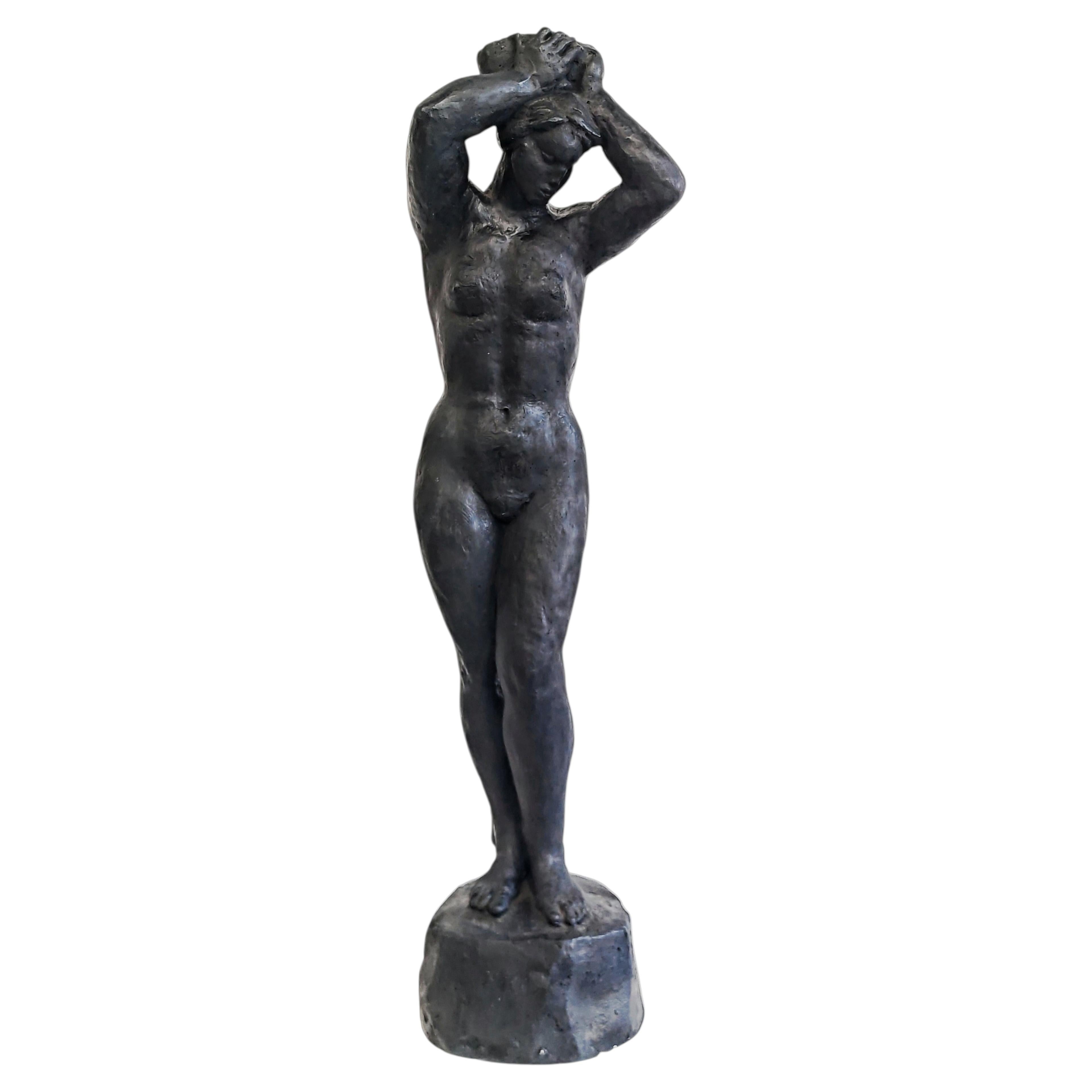 Modernist Female Nude sculpture in plaster by Yugoslav artist Radeta Stankovic