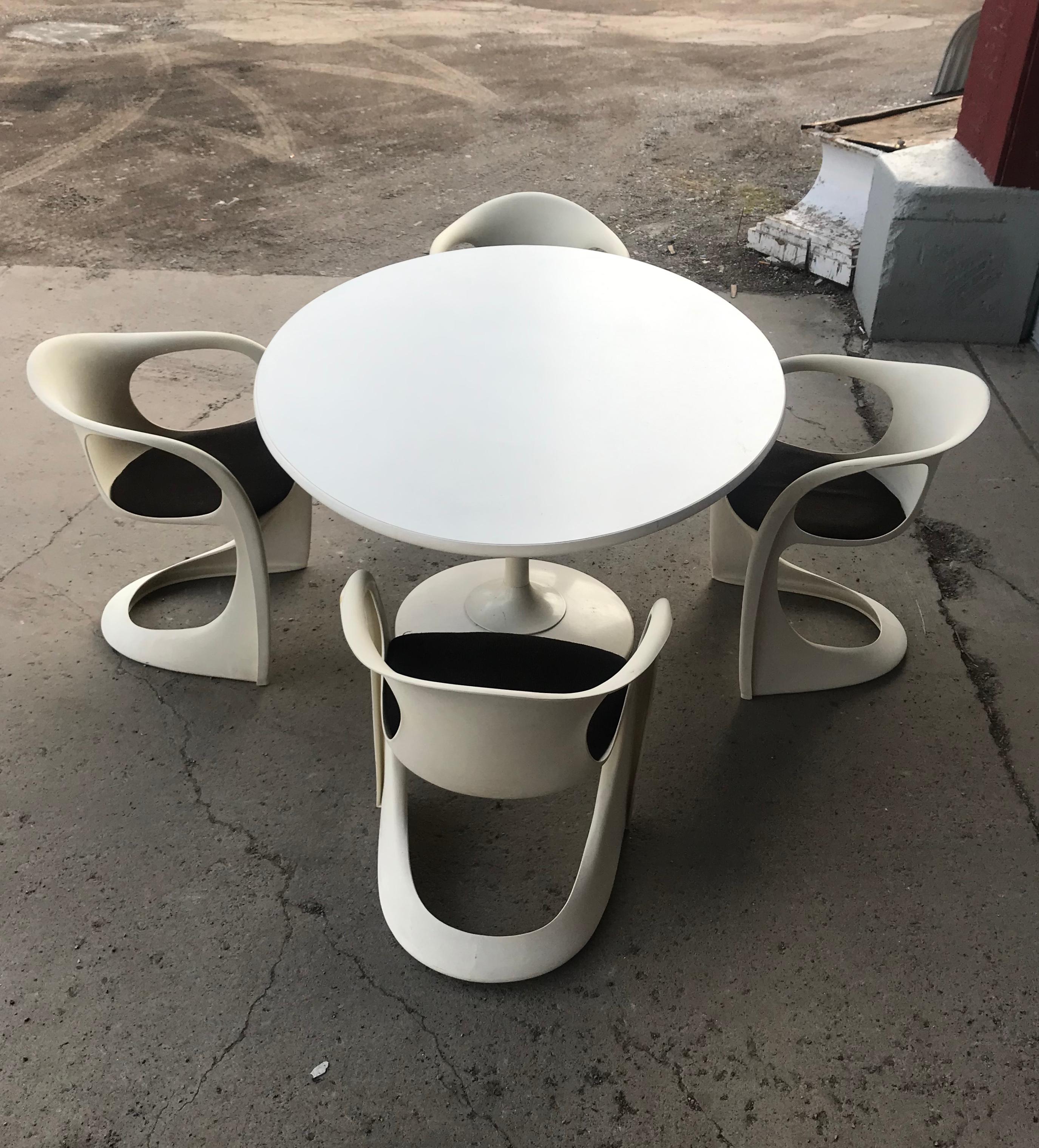 Lacquered Modernist Fiberglass Space Age Dining Set 