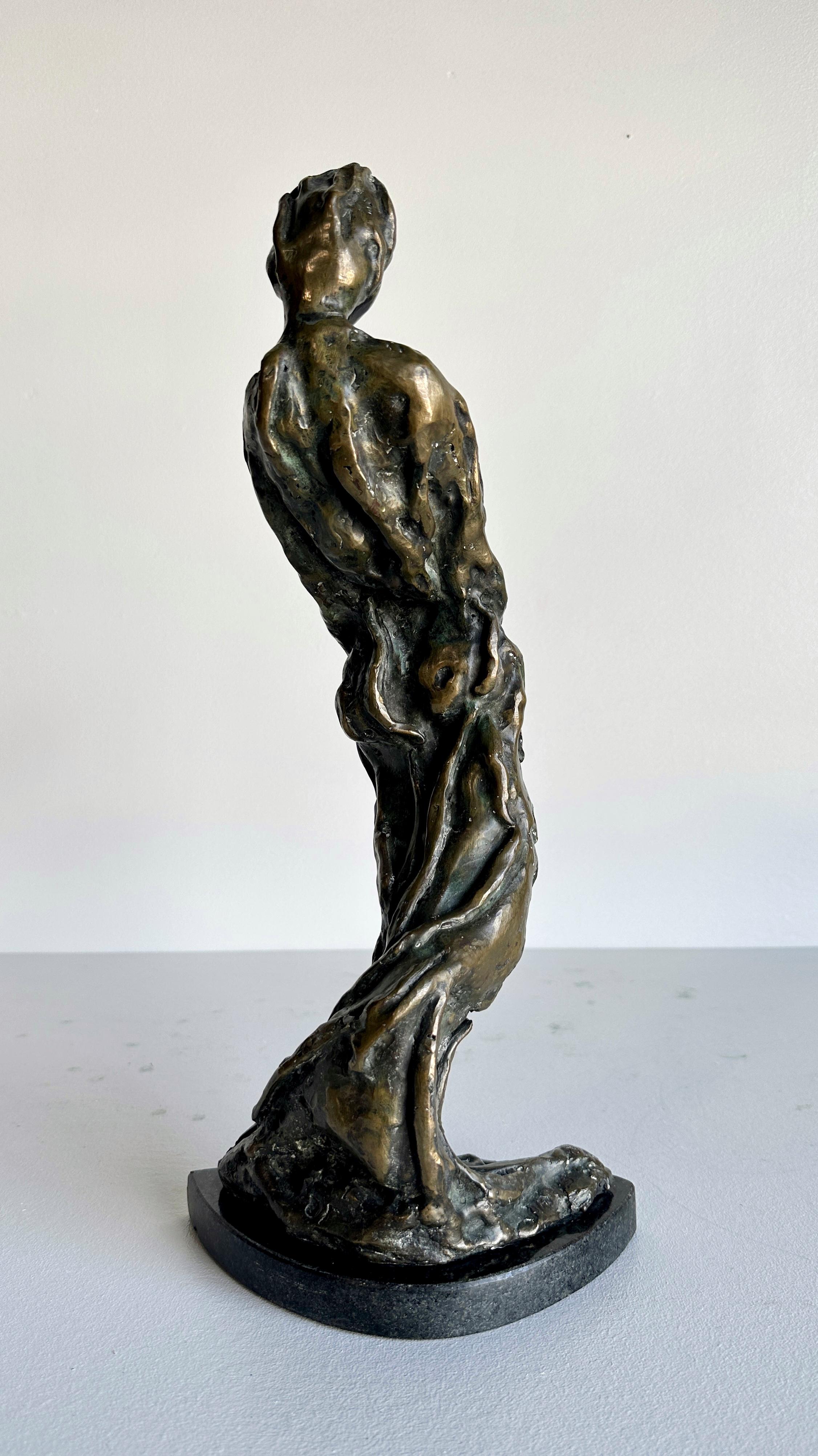 Figurative abstrakte Bronzeskulpturen der Moderne der Moderne, ein Paar im Angebot 7