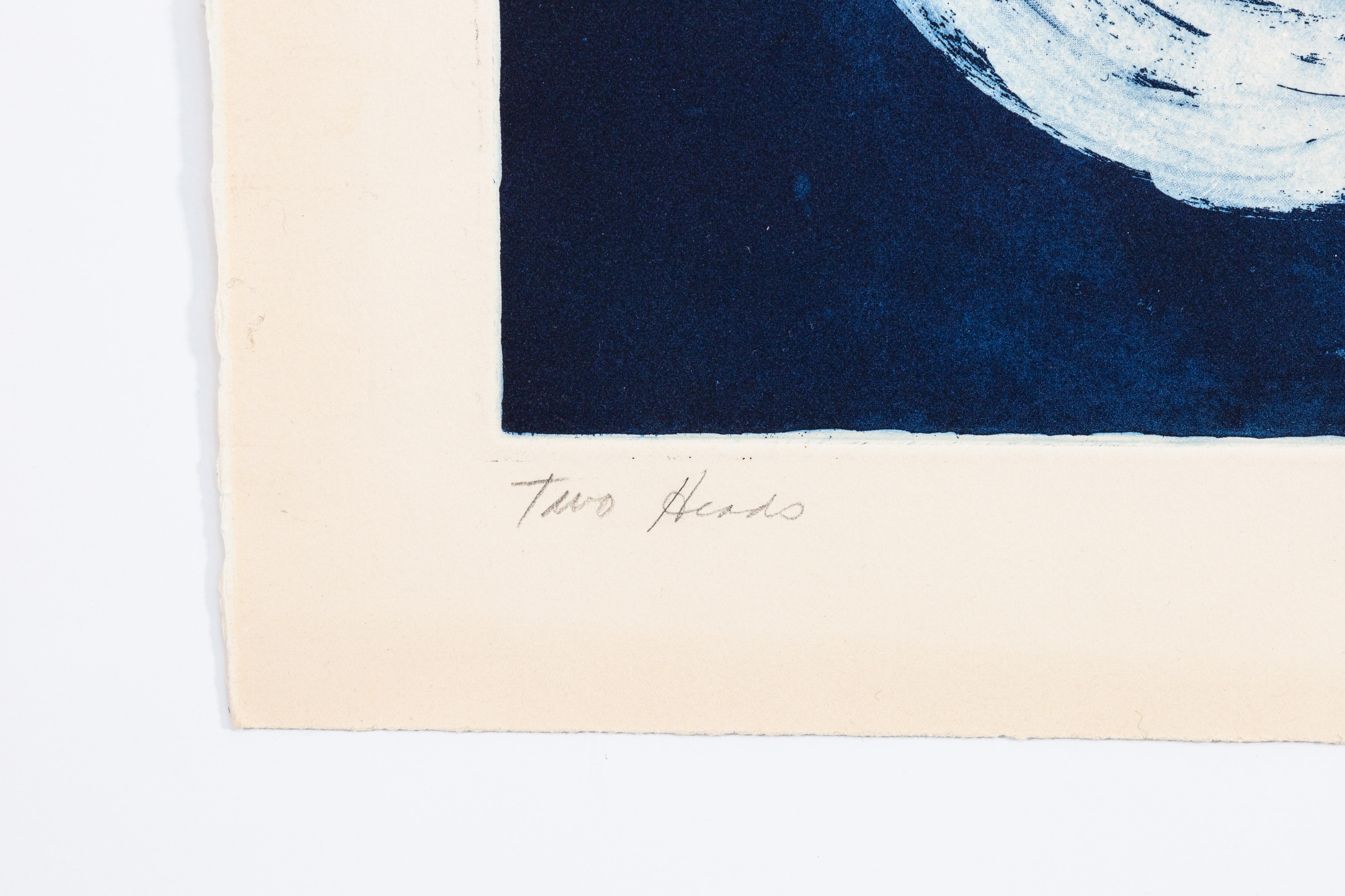 Mid-20th Century Modernist Figurative Surrealism Two Heads Trial Proof Silkscreen Signed Hoffman For Sale