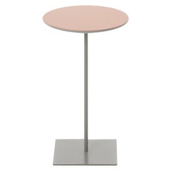 Table de cocktail moderniste surmontée d'une fourrure avec base à tige grise