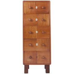 Modernist Five-Drawer Chest in Bubinga wood