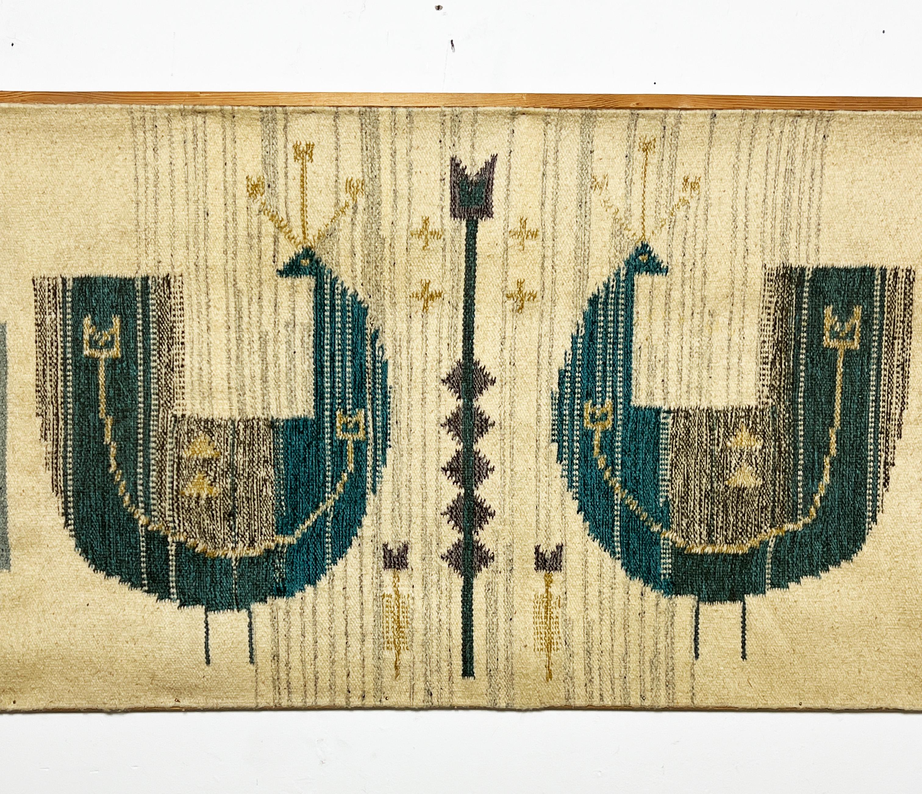 Modernistisches Flachgewebe-Wandbehangstextil von Eva Nemeth, ca. 1960er Jahre (Moderne der Mitte des Jahrhunderts) im Angebot