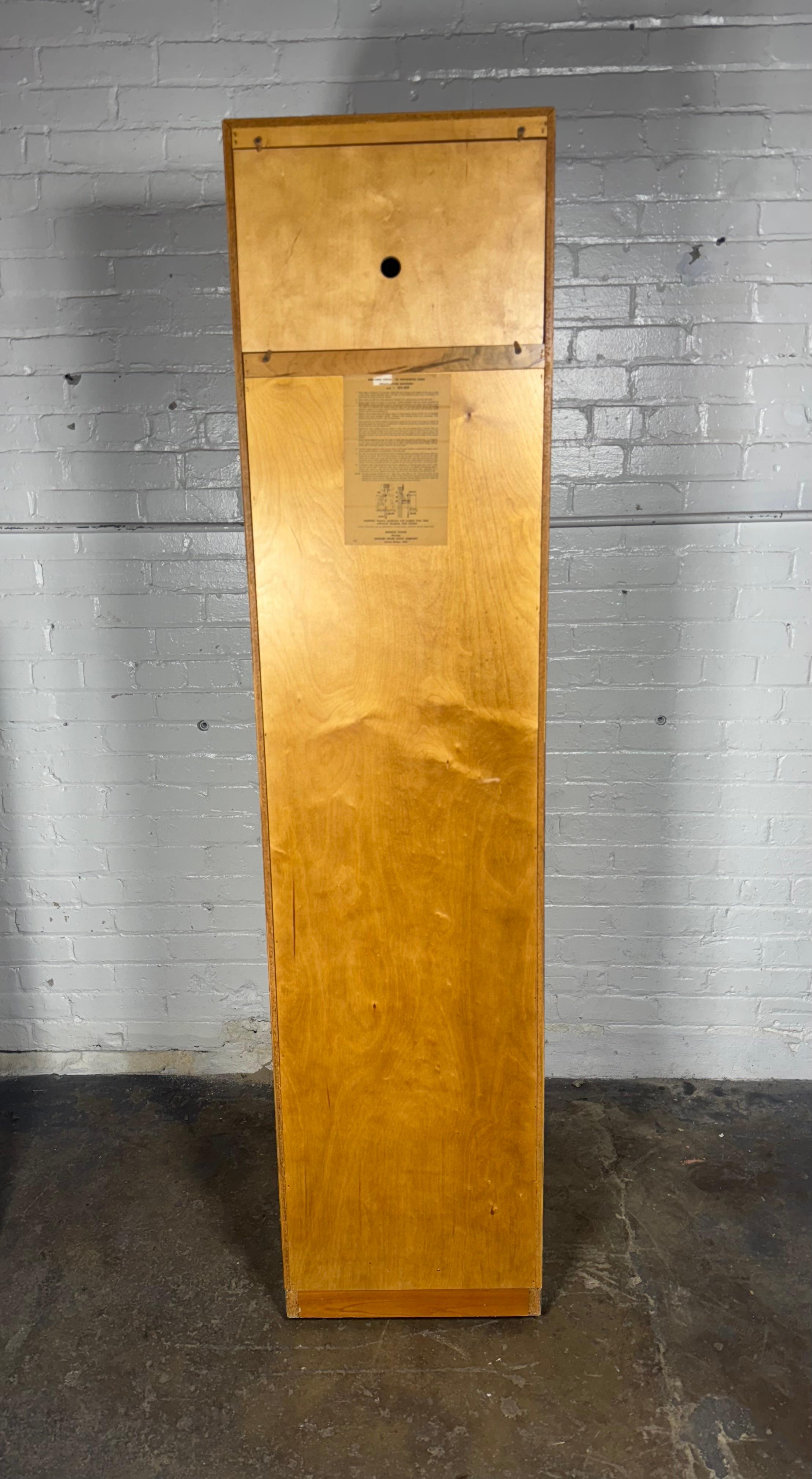 Modernist Floor Clock  by Howard Miller / stunning Burl Olive Case For Sale 1