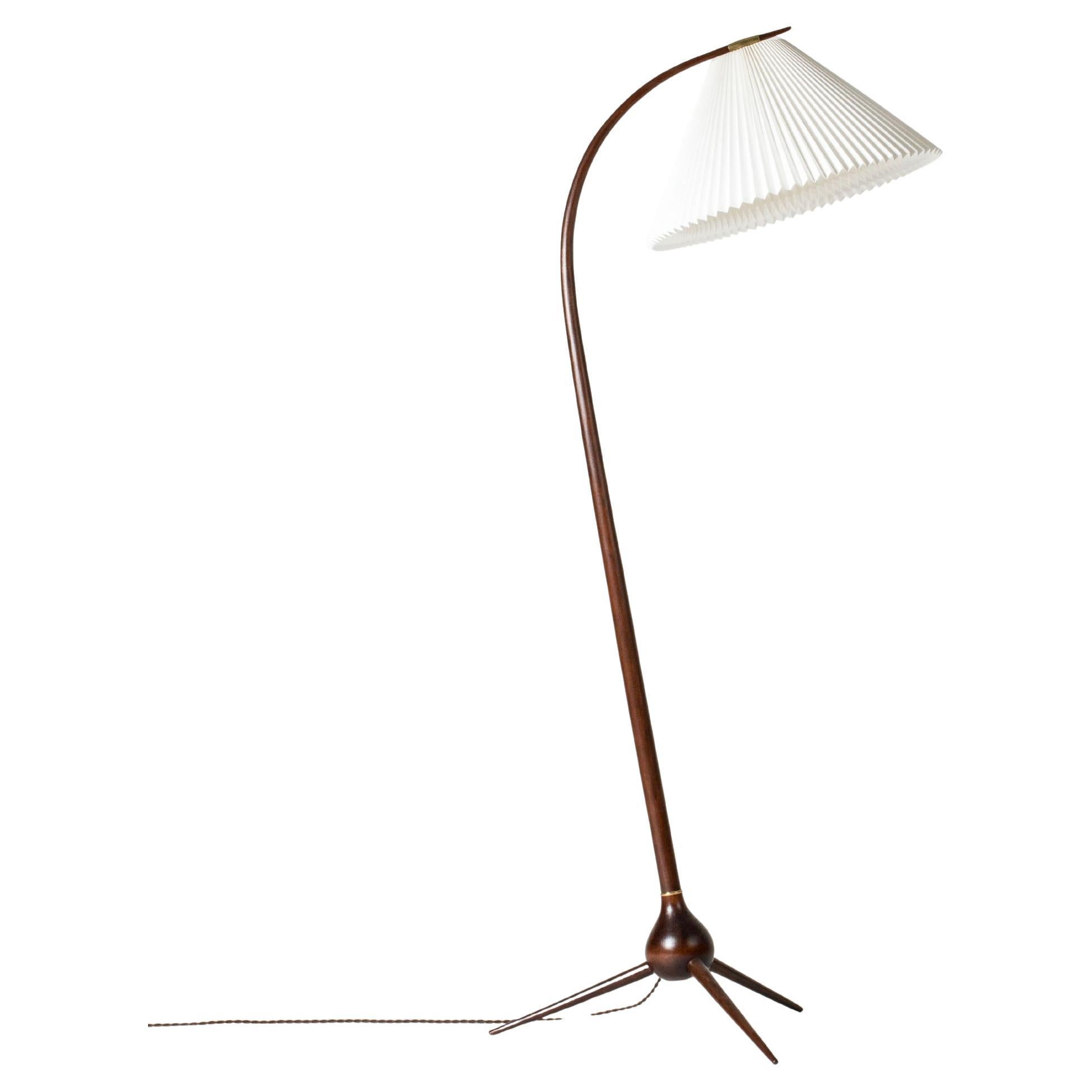 Modernist Floor Lamp "Bridge" by Severin Hansen for Haslev, 1950s For Sale