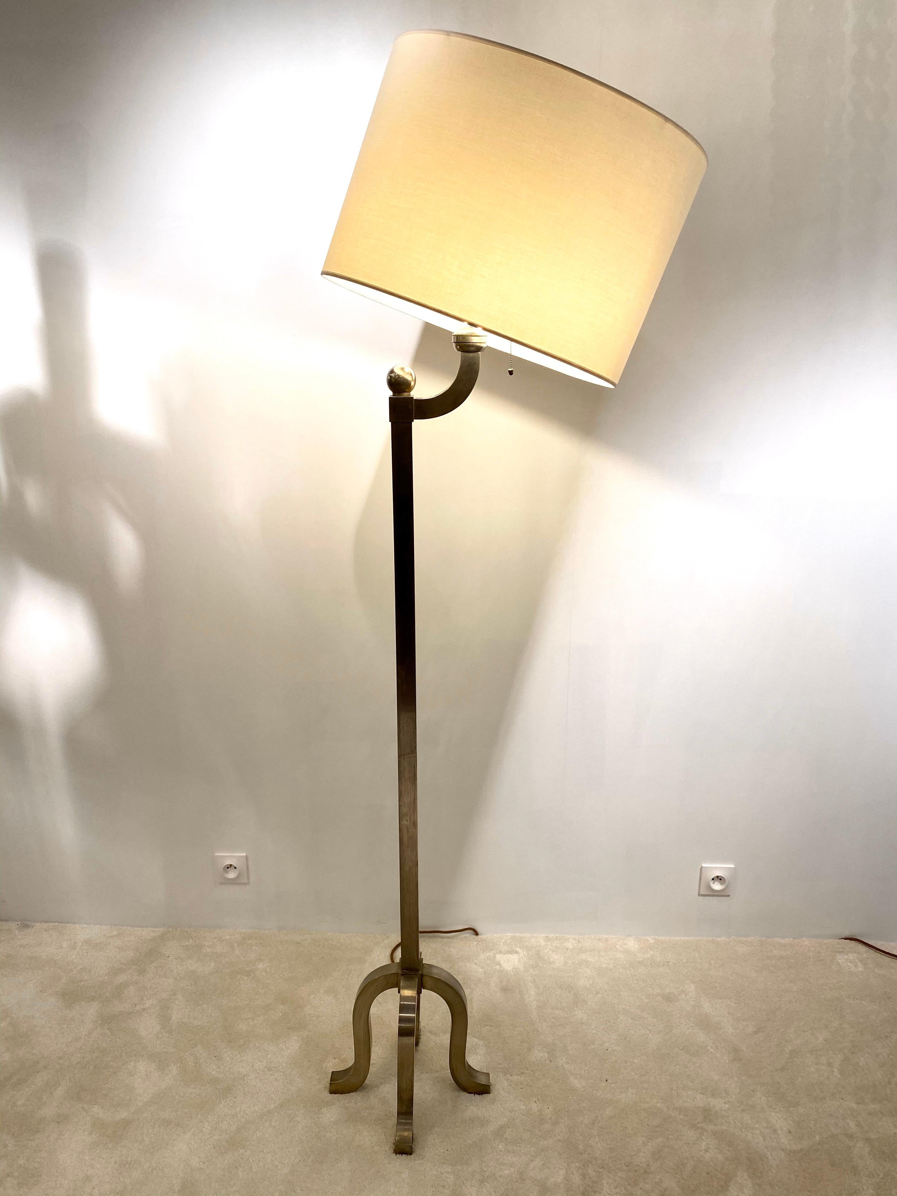 Modernist Floor Lamp in the Taste of Jaques Adnet, 1930s 3