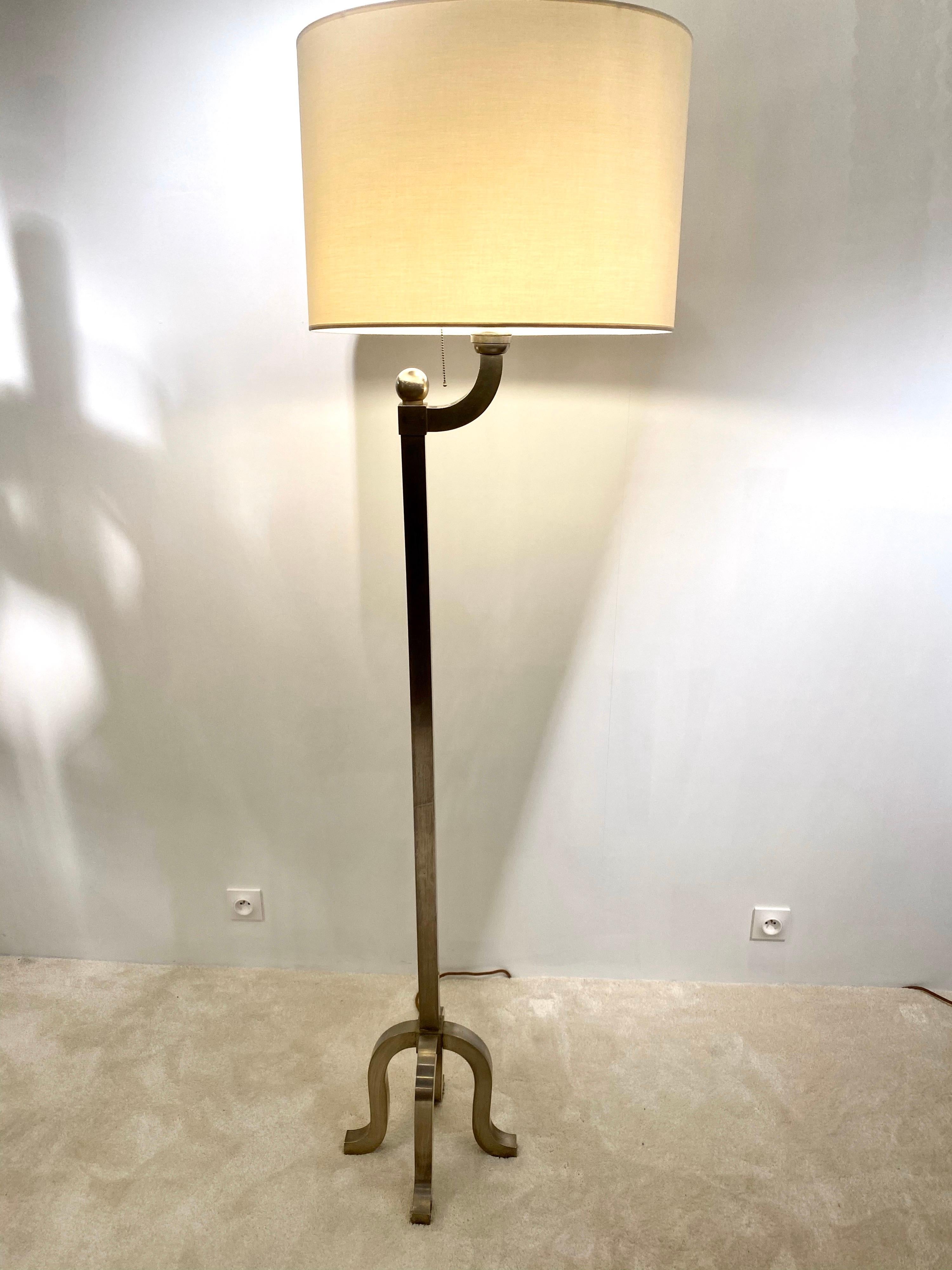 Modernist Floor Lamp in the Taste of Jaques Adnet, 1930s 2