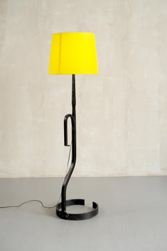 Modernist Floor Lamp in Wrought Iron, France, 1960