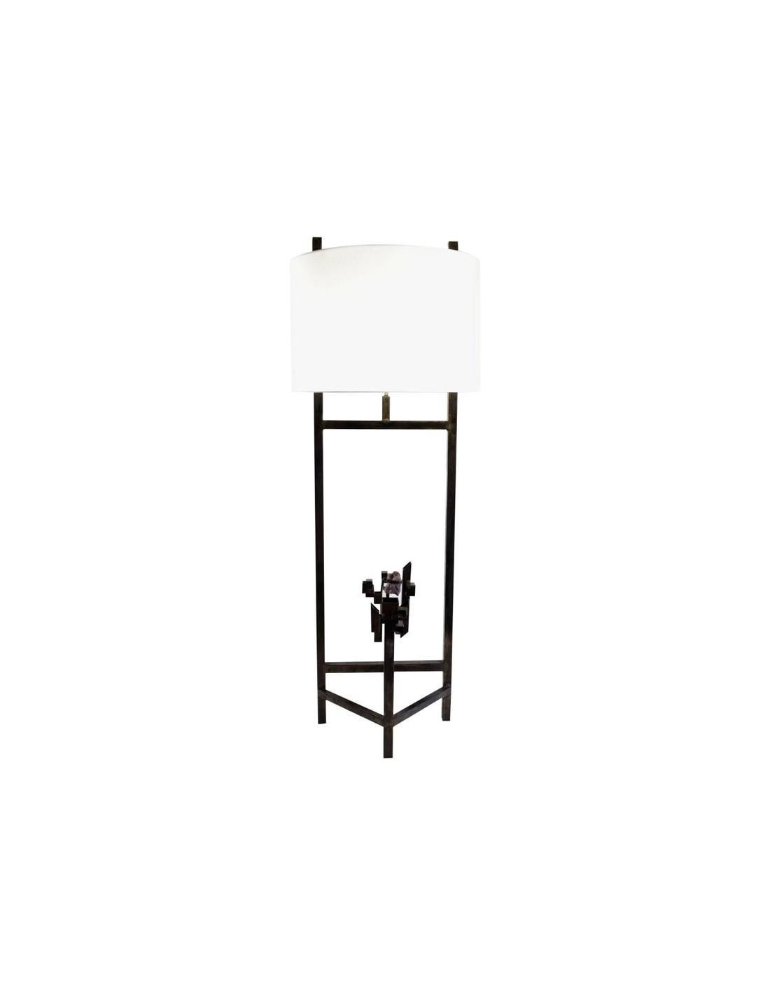 Modernist Floor Lamp, Steel, Amethyst, 1980 For Sale 5