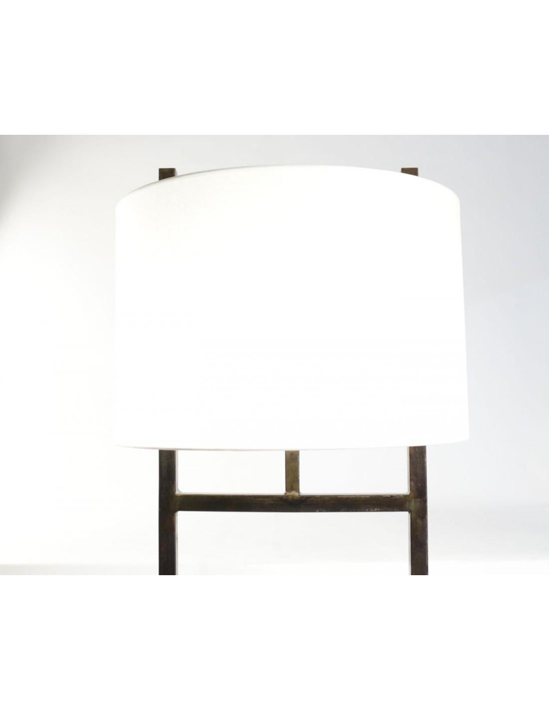 Iron Modernist Floor Lamp, Steel, Amethyst, 1980 For Sale