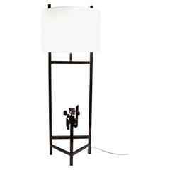 Modernist Floor Lamp, Steel, Amethyst, 1980