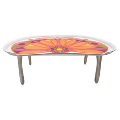 Retro Modernist Floral Bean-Shaped Plastic Bed Tray, Italy