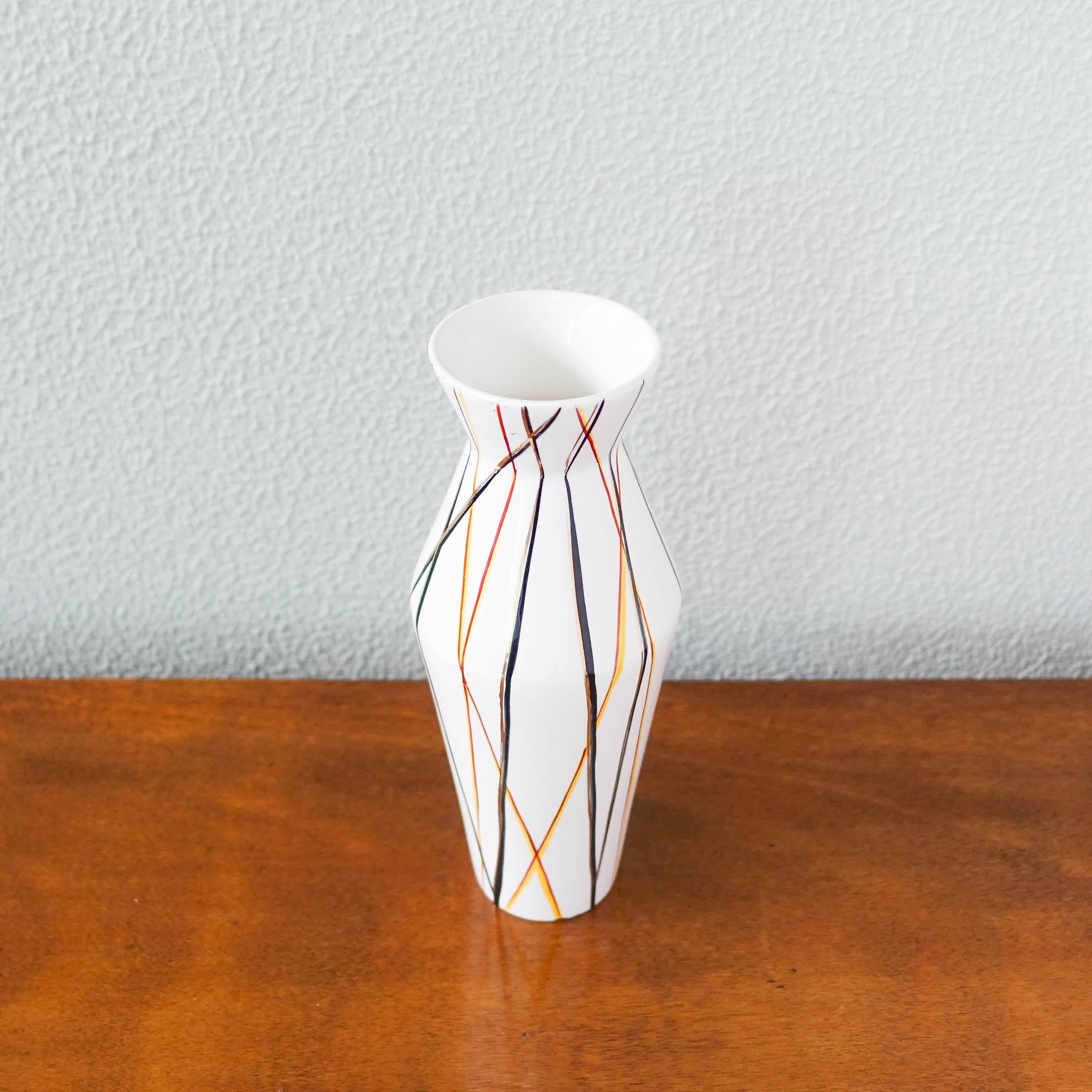 Mid-Century Modern Modernist Flower Vase in Ceramic, by Vitriv, Portugal, 1950's For Sale