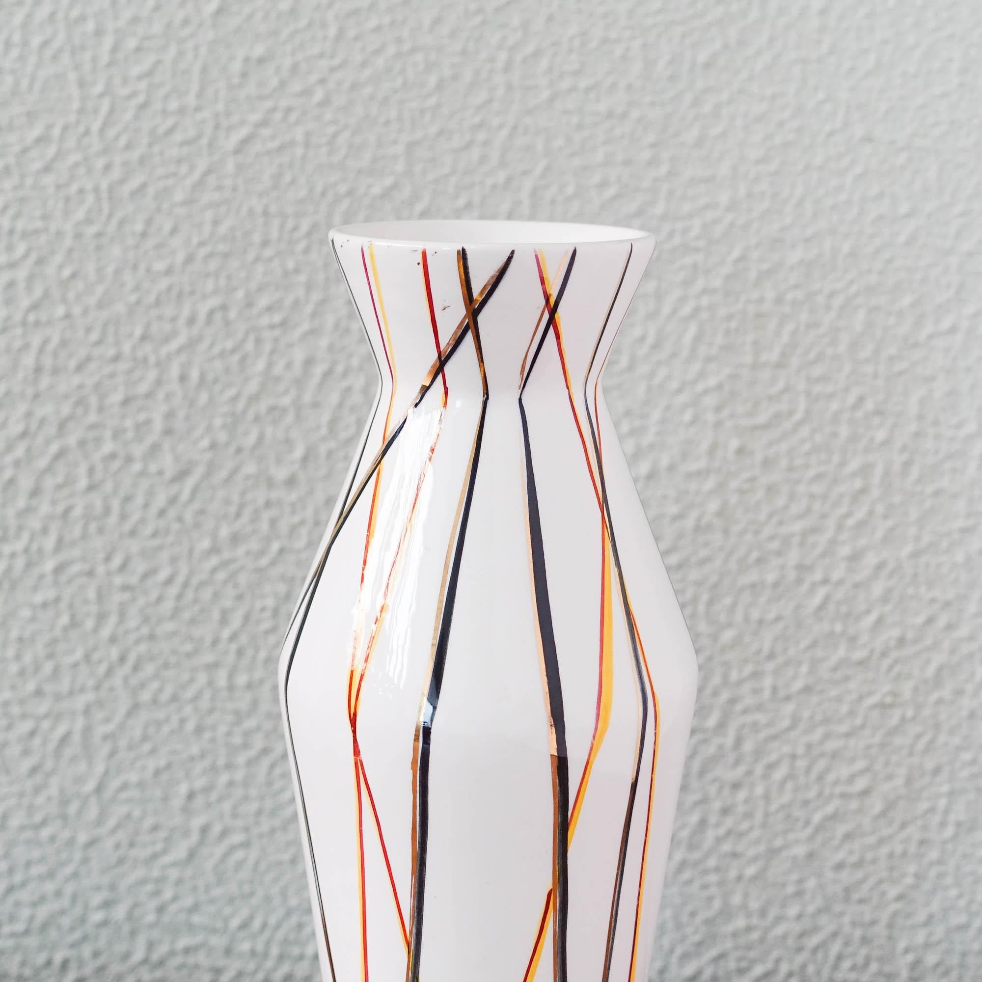 Portuguese Modernist Flower Vase in Ceramic, by Vitriv, Portugal, 1950's For Sale