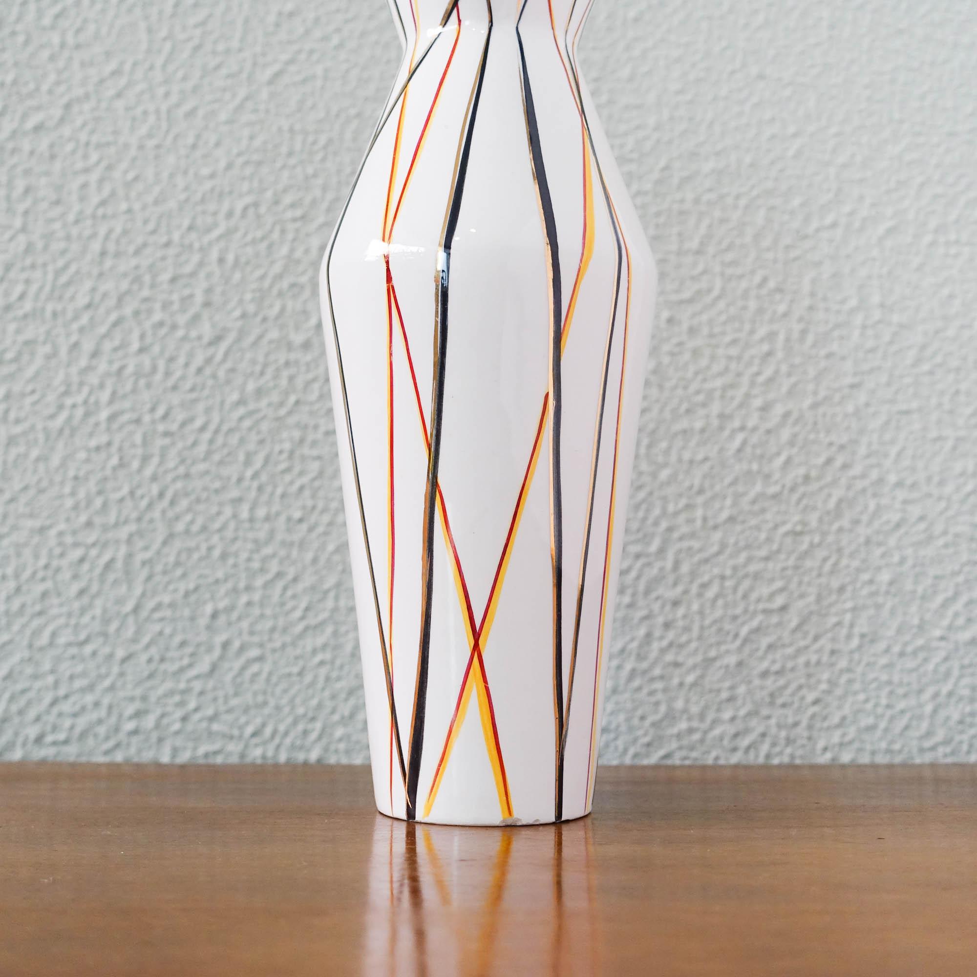 Mid-20th Century Modernist Flower Vase in Ceramic, by Vitriv, Portugal, 1950's For Sale