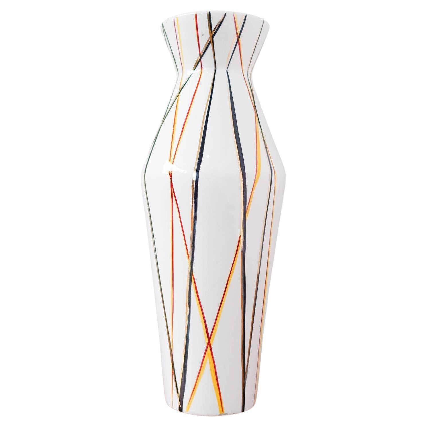 Modernist Flower Vase in Ceramic, by Vitriv, Portugal, 1950's For Sale